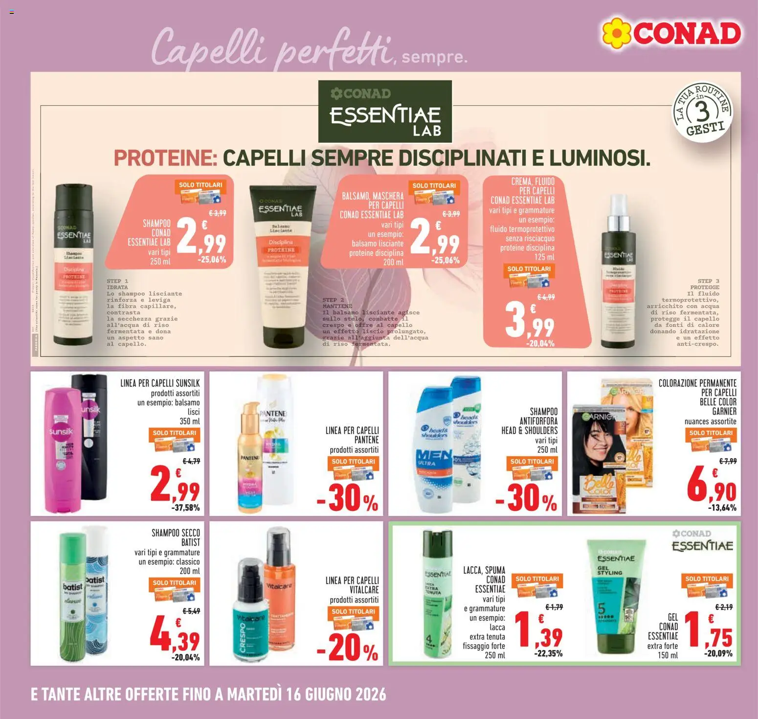 Volantino Conad del 04.06.2026 | Pagina: 24 | Prodotti: Balsamo, Maschera per capelli, Riso, Acqua
