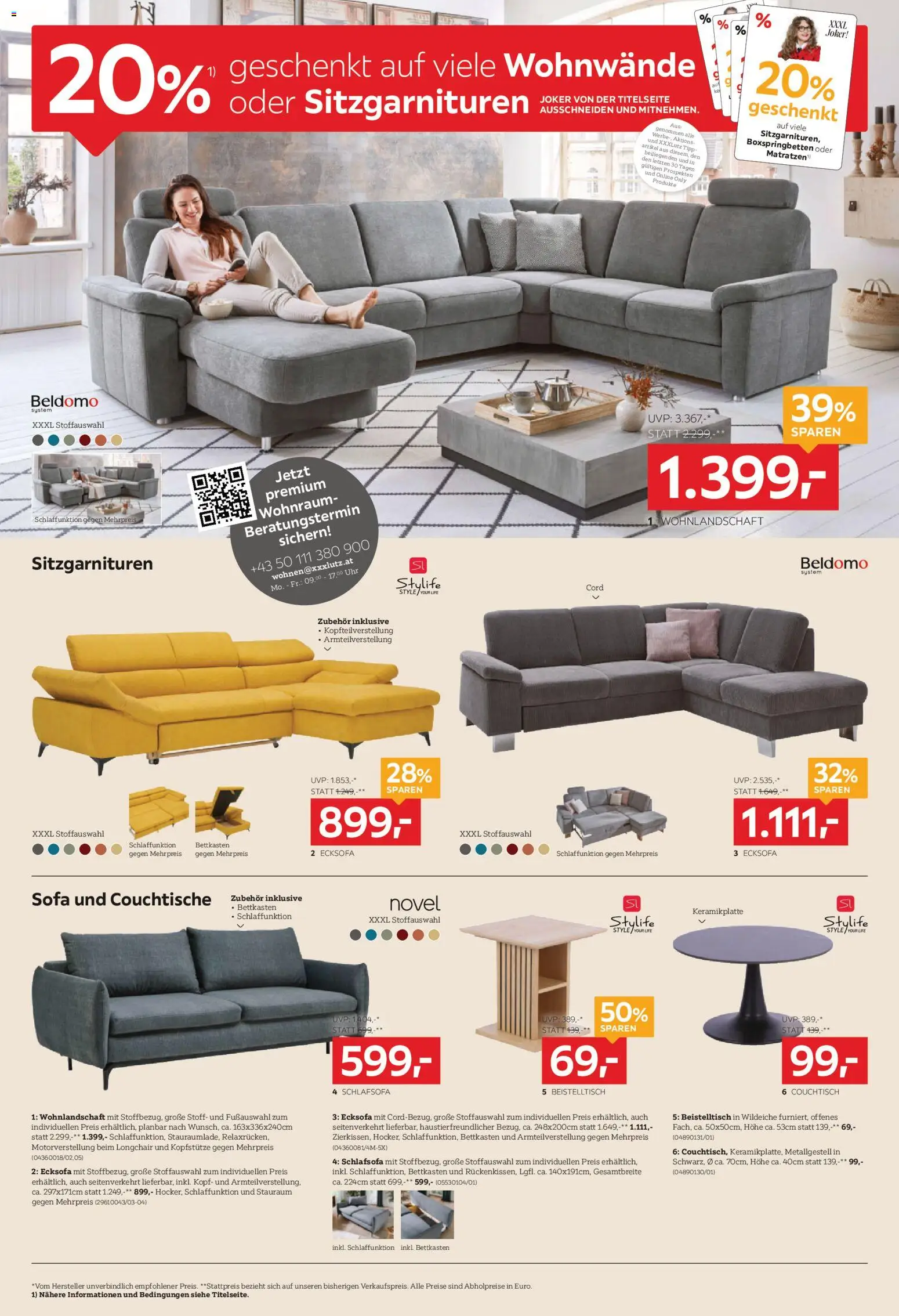 XXXLutz Gönns dir schon gültig ab 18.08.2026 | Seite: 2 | Produkte: Uhr, Sofa, Couchtisch