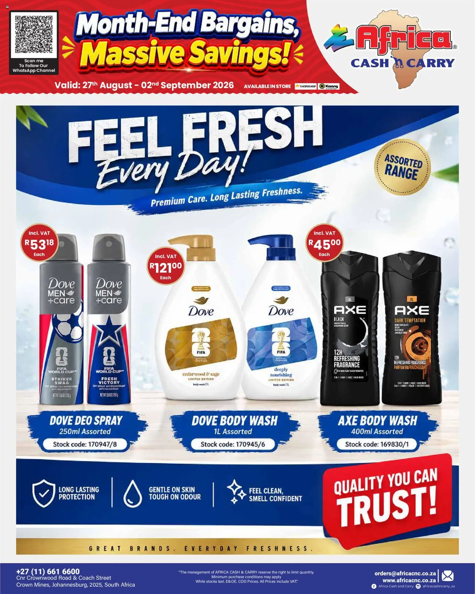 New Africa Cash & Carry catalogue – valid from 27/08/2026 | Page: 6 | Products: Fragrance, Stock, Body wash