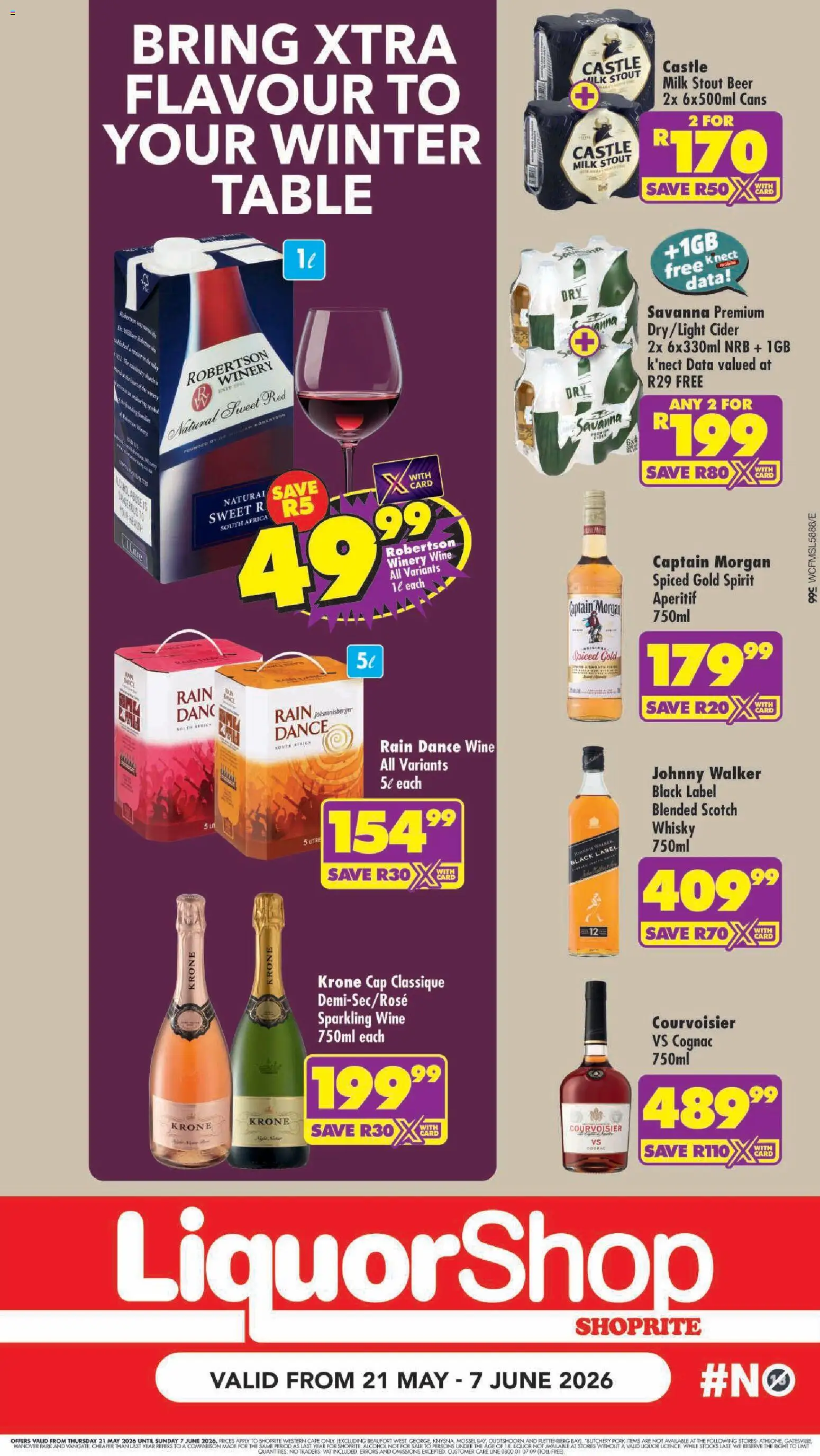 New Shoprite catalogue – valid from 21.05.2026 | Page: 10 | Products: Milk, Wine, Beer, Ensalada de quino