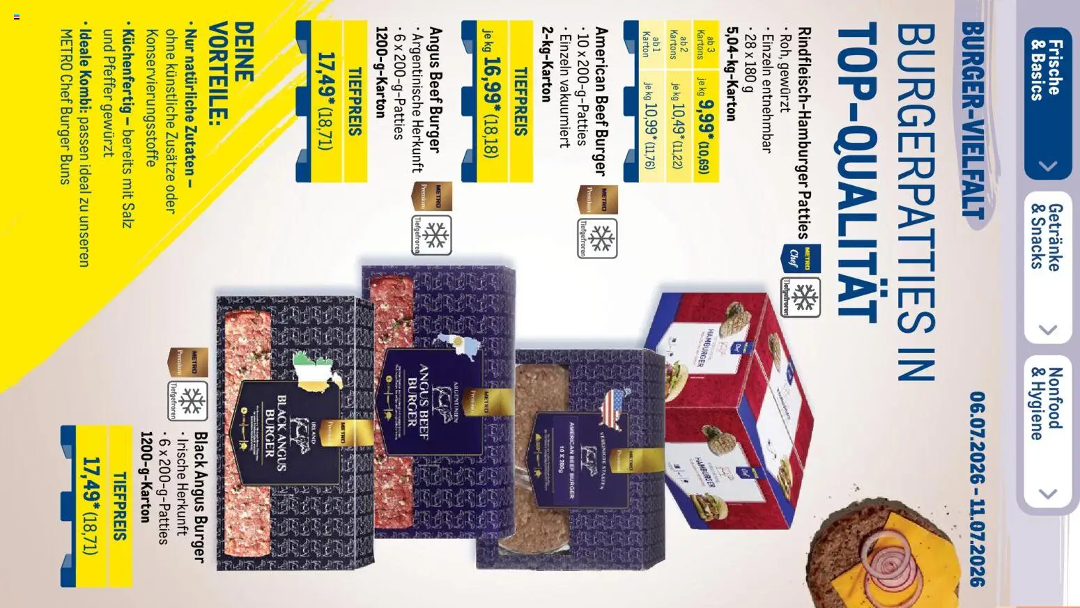 Metro Prospekt – gültig ab 06.07.2026 | Seite: 2 | Produkte: Burger, Salz, Pfeffer
