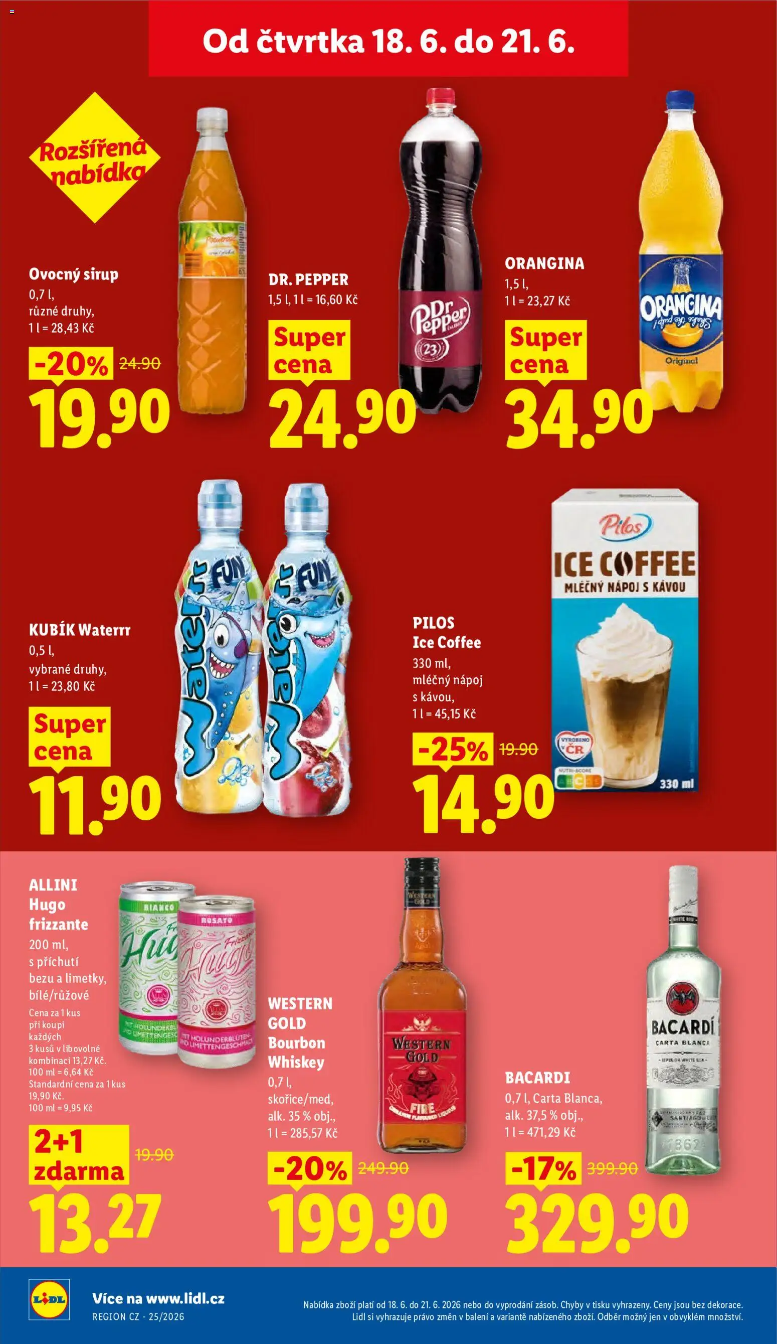 Lidl leták od 18.06.2026 | Strana: 22 | Produkty: Iced coffee, Ice coffee, Kubík Waterrr, Hugo Frizzante