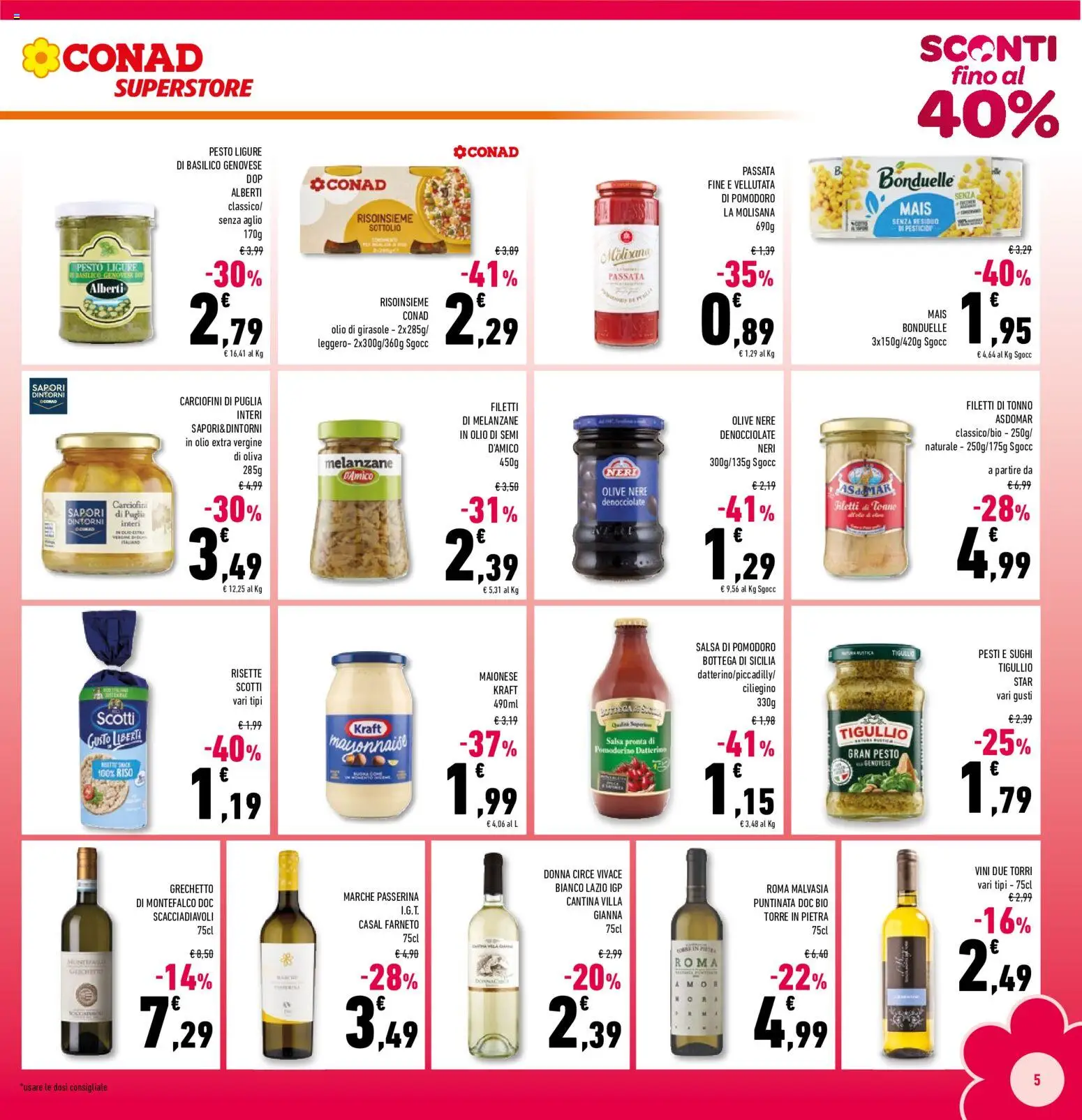 Volantino Conad del 26/08/2026 | Pagina: 5 | Prodotti: Maionese, Top, Olio extra vergine, Olio di girasole