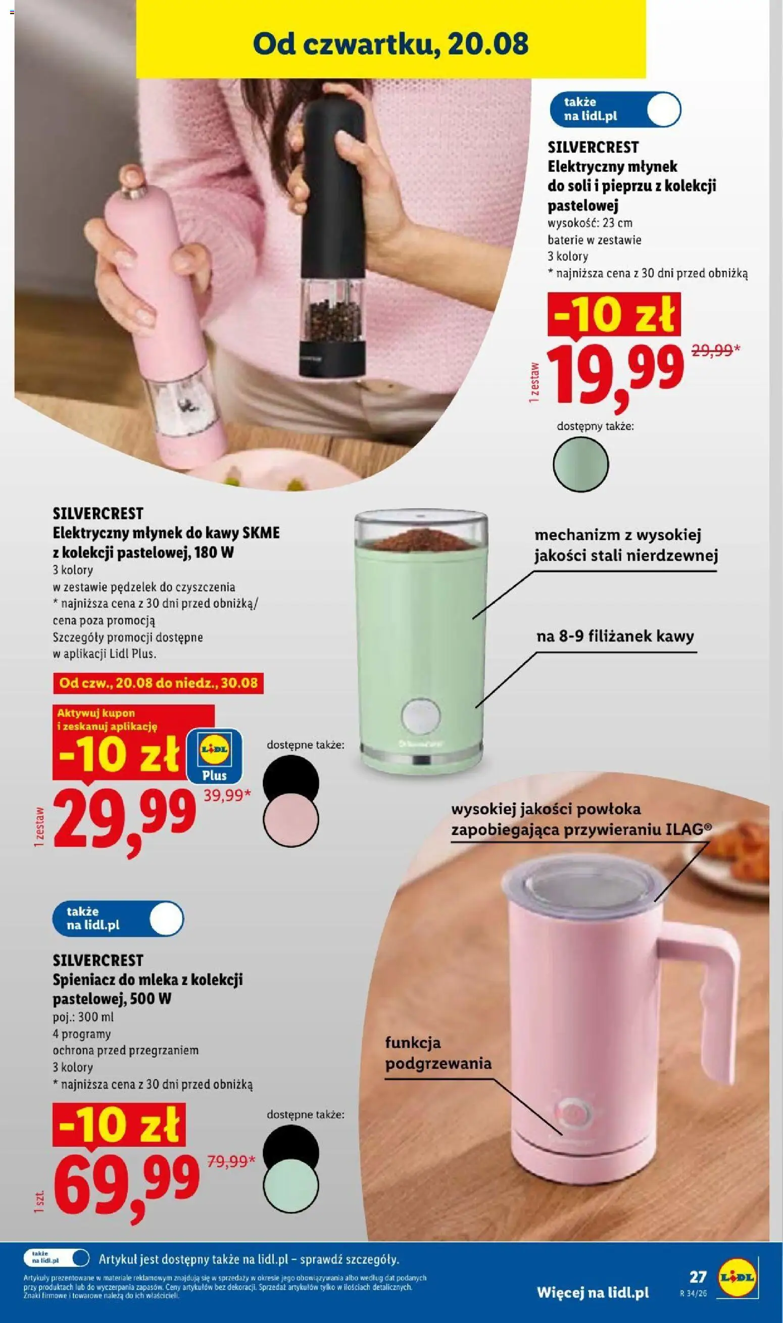 Lidl gazetka od 17.08.2026 | Strona: 39 | Produkty: Mleka, Baterie, Młynek, Spieniacz do mleka