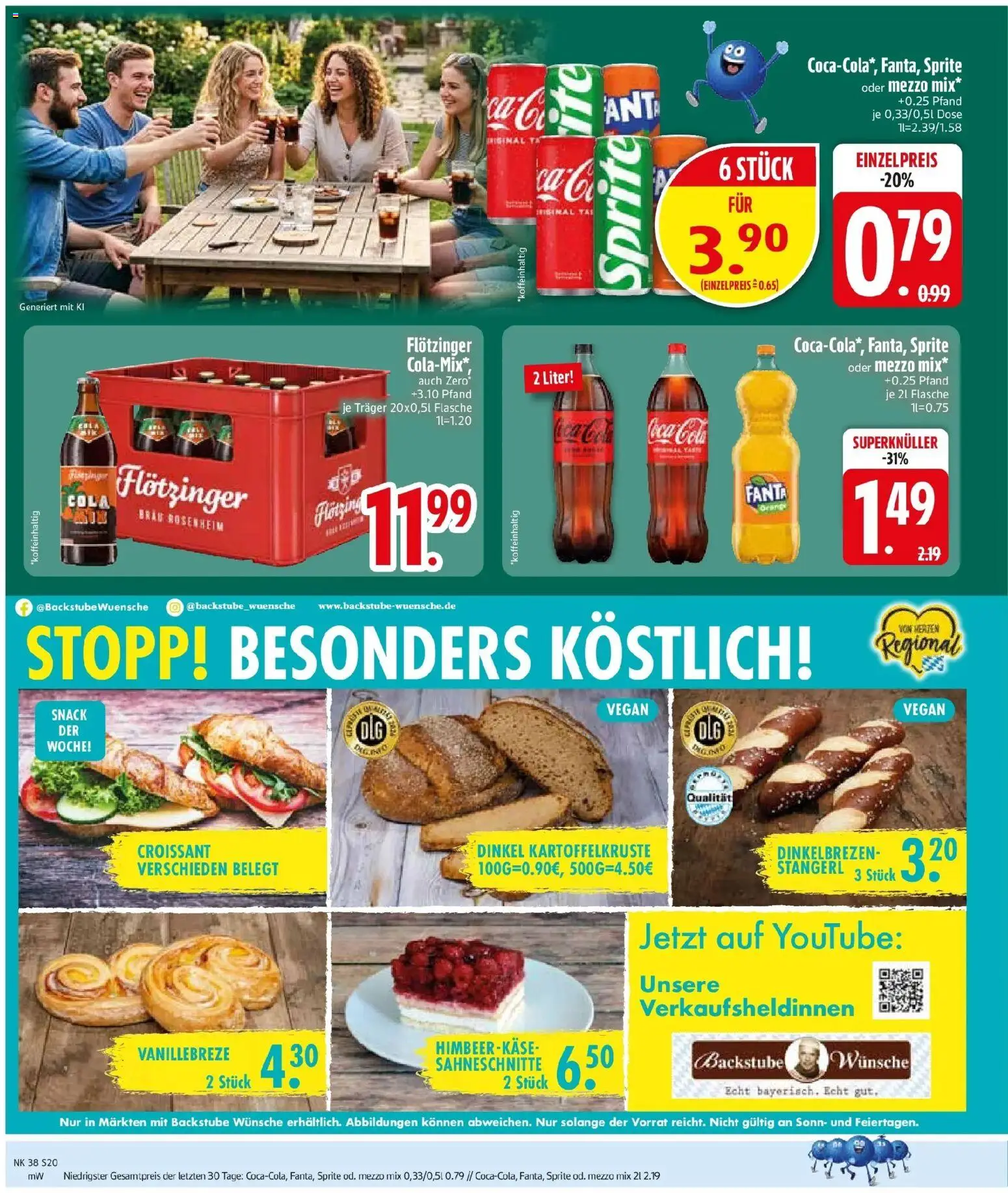 Edeka Prospekt Kirchdorf I.Wald (ab 14.09.2026) » Angebote Online | Seite: 22 | Produkte: Mezzo mix, Sprite, Cola, Croissant