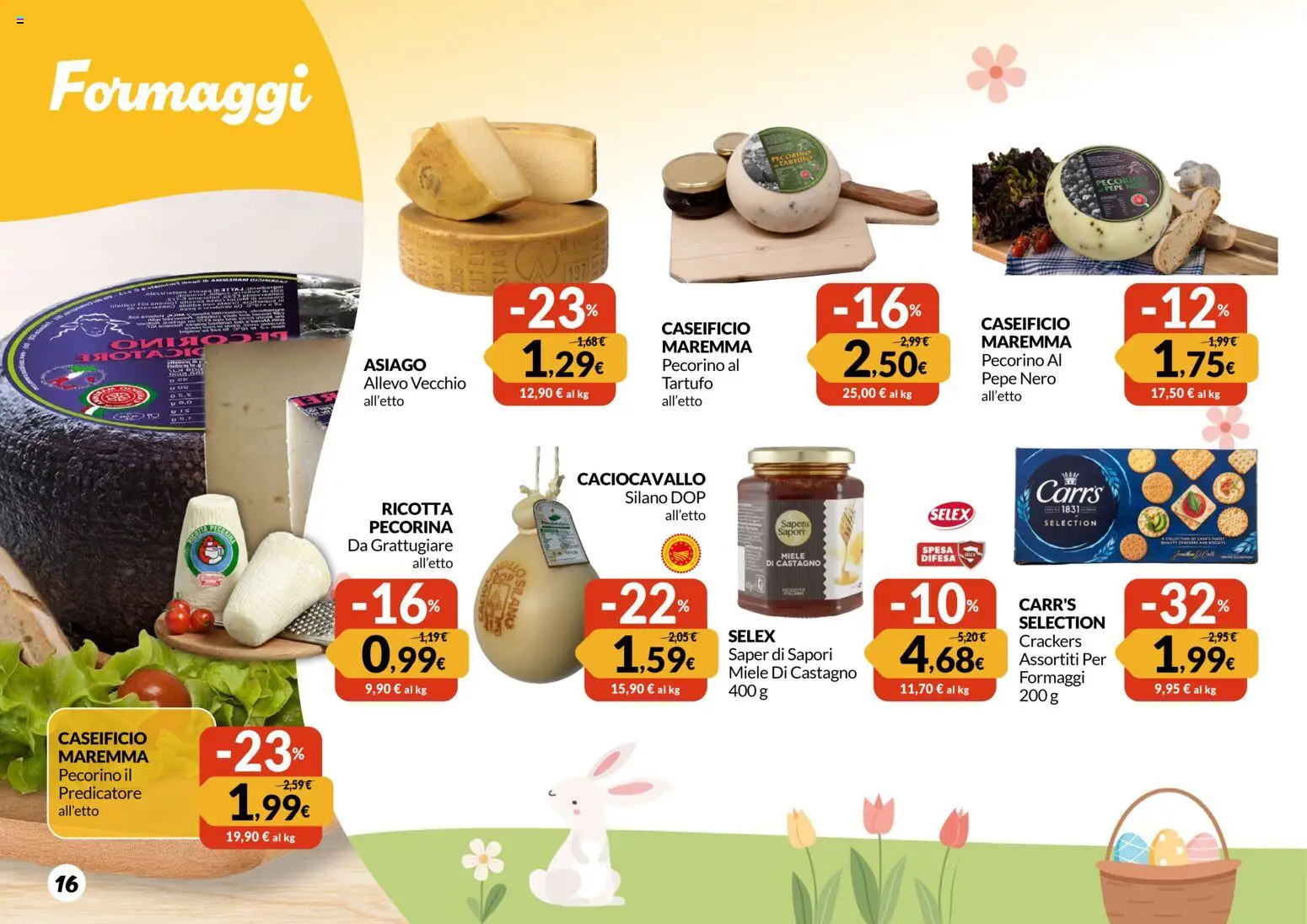Volantino Galassia del 12.03.2026 | Pagina: 16 | Prodotti: Crackers, Miele, Grattugiare, Pecorino