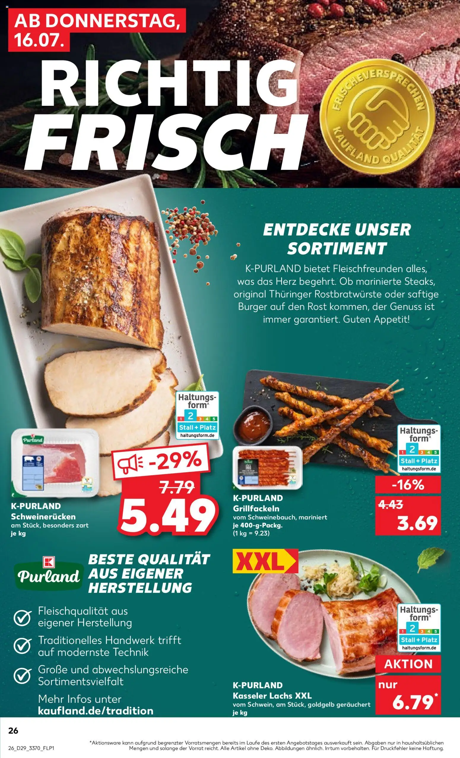 Kaufland Prospekt Jena – gültig ab 16.07.2026 | Seite: 26 | Produkte: Burger, Lachs, Schweinerucken