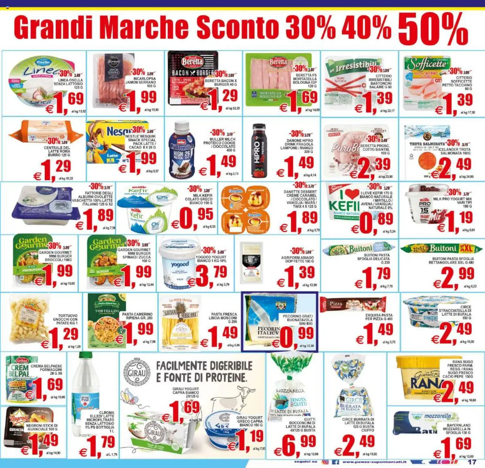 Volantino Pewex del 29.05.2026 | Pagina: 17 | Prodotti: Yogurt, Tagliatelle, Cacao, Stracciatella
