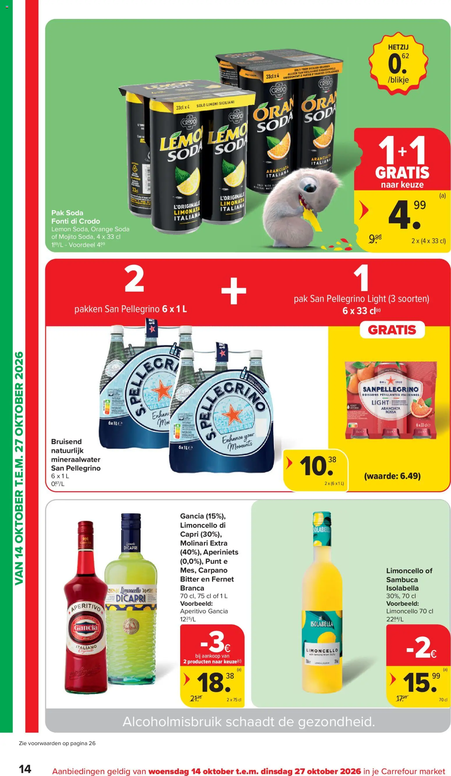 {H1} | Pagina: 14 | Producten: Fernet, Mineraalwater