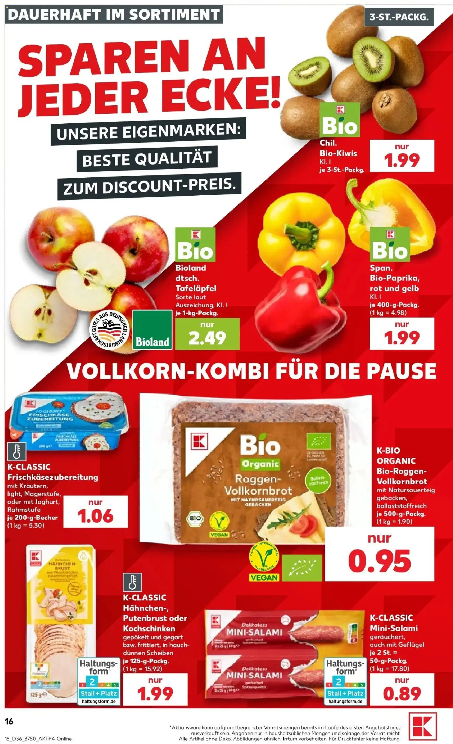 Prospekt Kaufland ab 31.08.2026 » Angebote Online zum Blättern | Seite: 33 | Produkte: Putenbrust, Hahnchen, Vollkornbrot, Frischkase