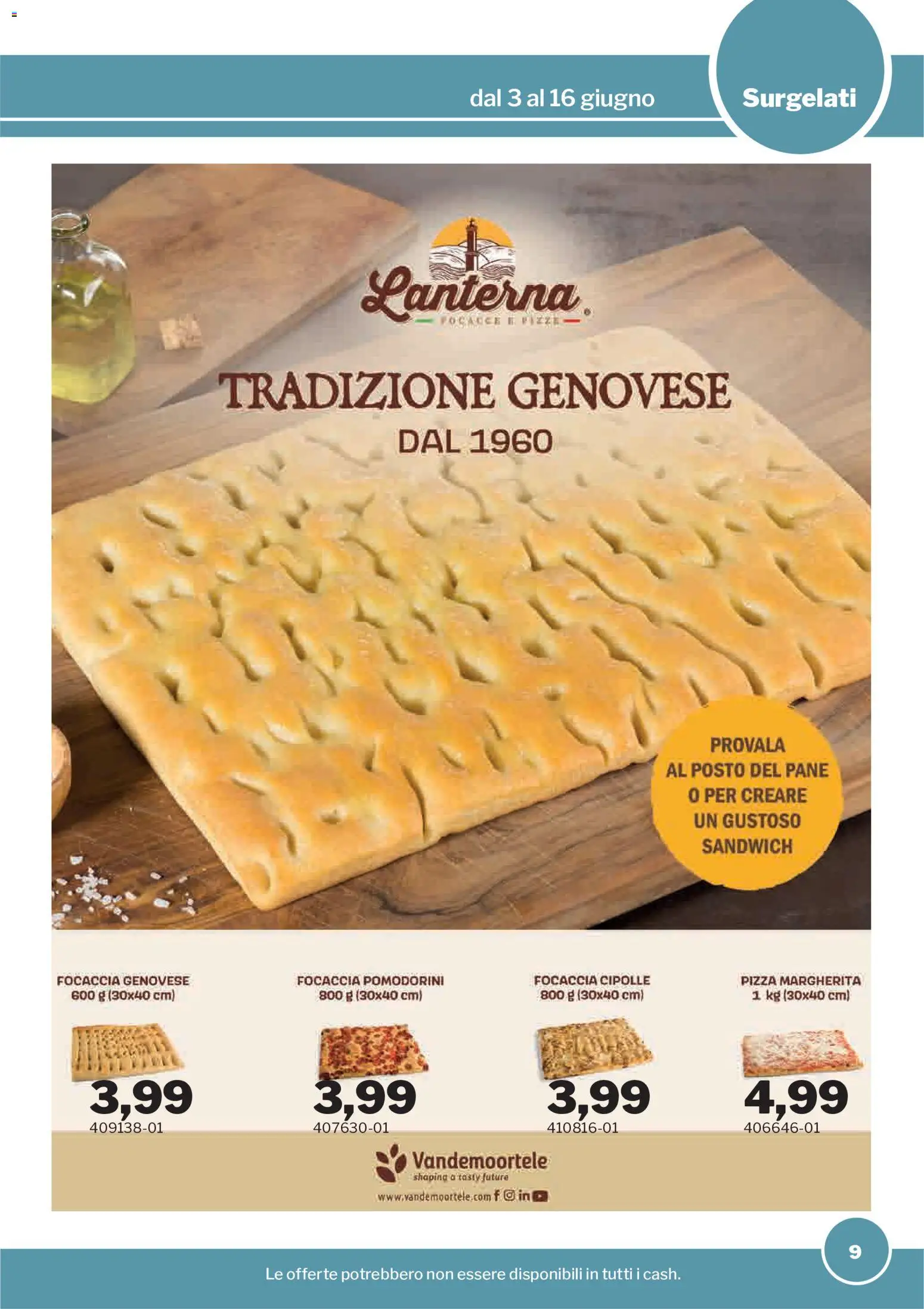Volantino Sogegross del 03.06.2026 | Pagina: 9 | Prodotti: Pomodorini, Focaccia, Cipolle, Lanterna