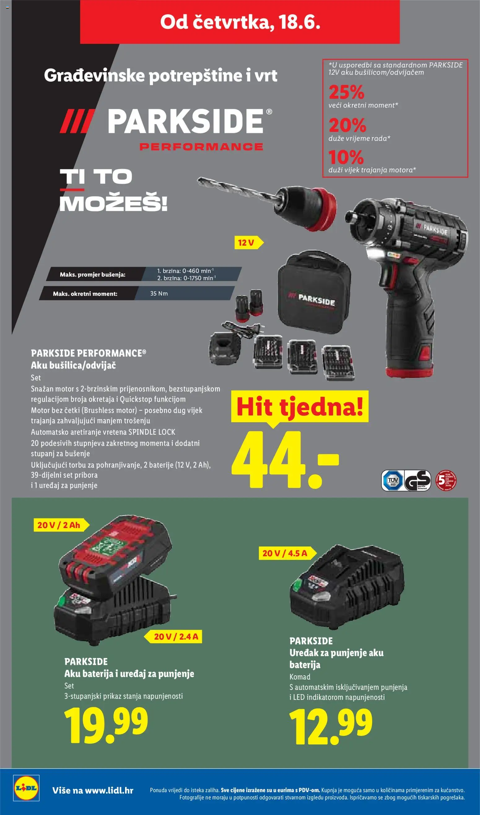 Lidl katalog | vrijedi od 15.06.2026 | Stranica: 36 | Proizvodi: Baterija, Baterije, Parkside