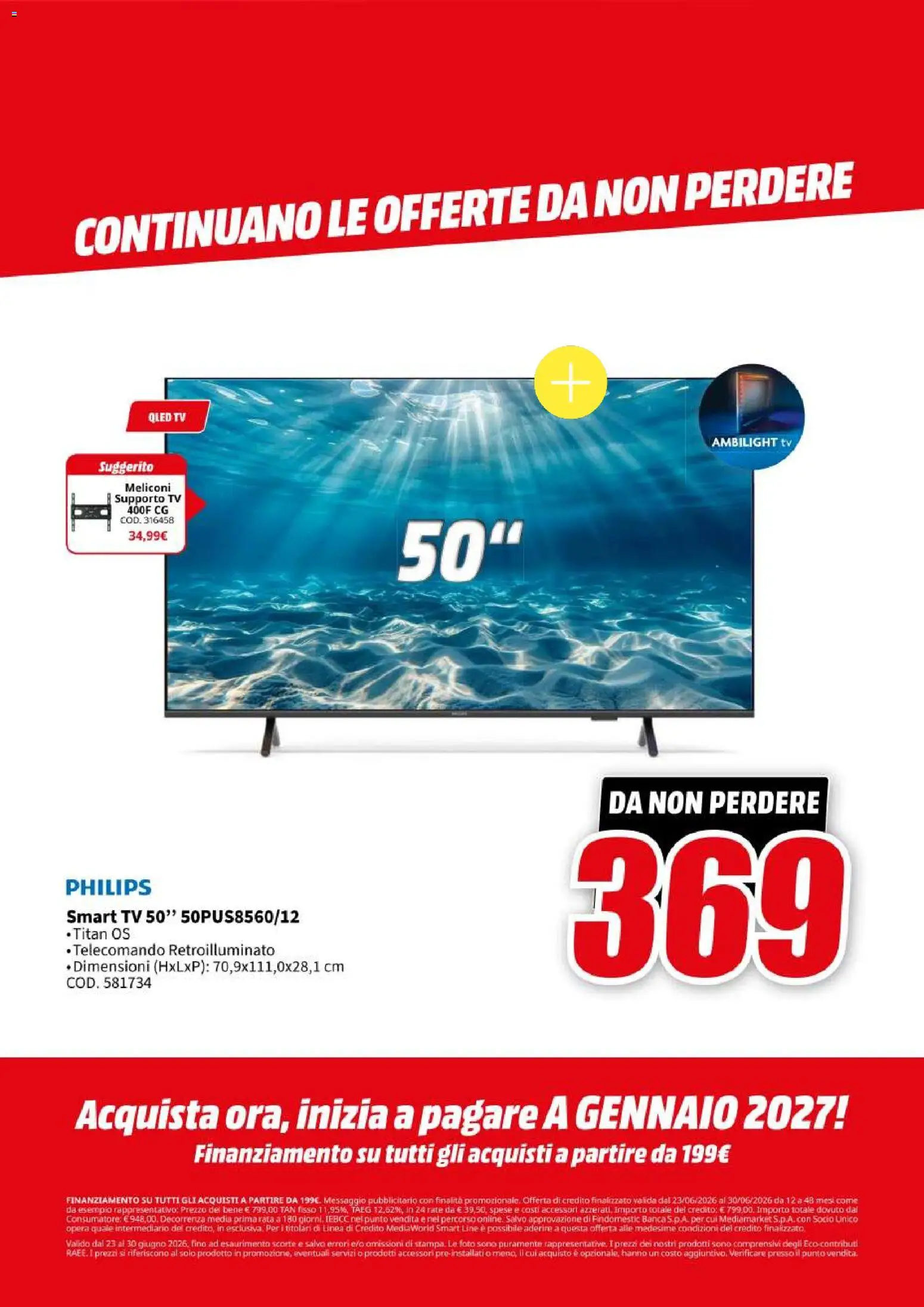 Volantino Media World del 23/06/2026 | Pagina: 43 | Prodotti: smart TV, TV