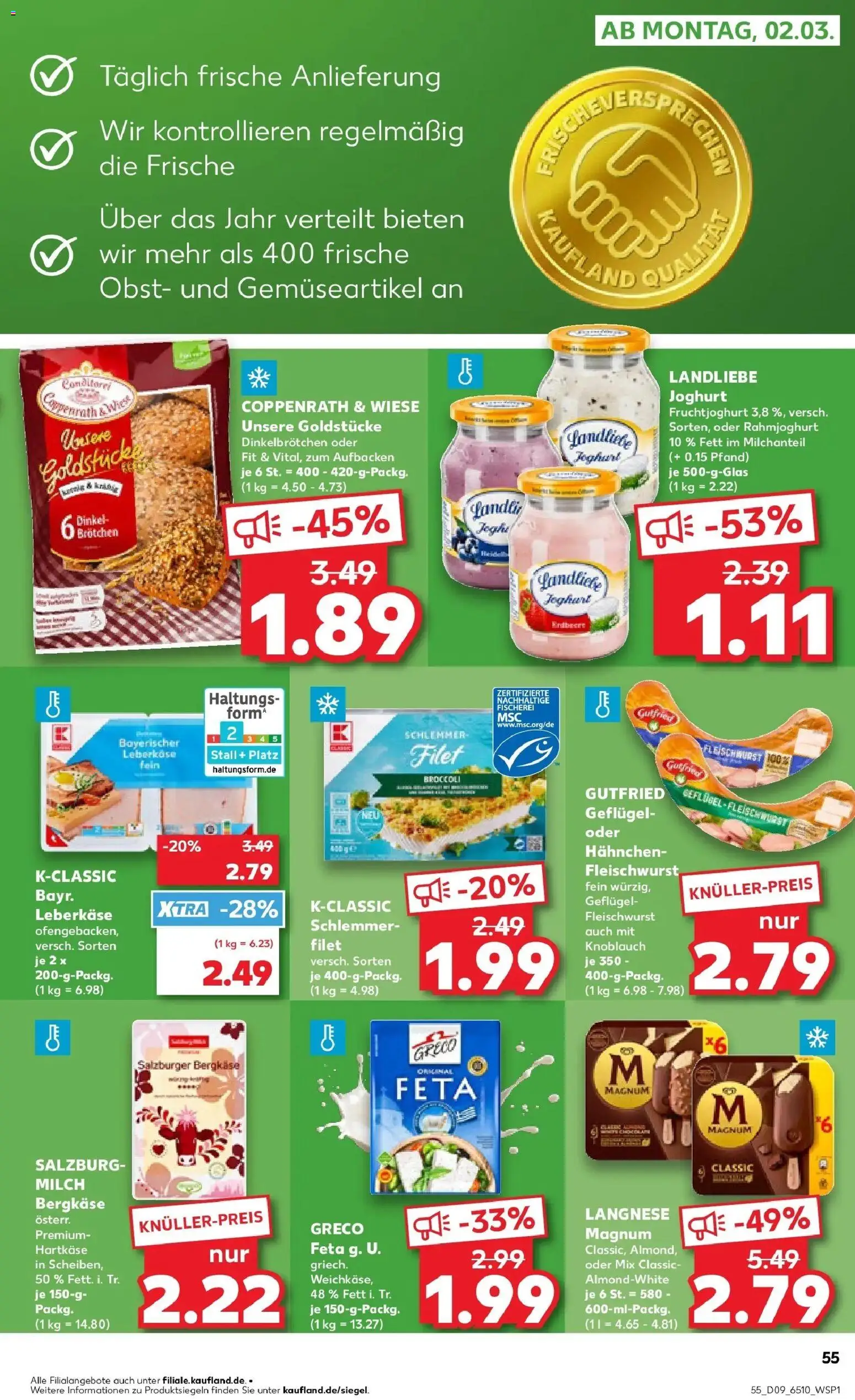 Kaufland prospekt Pfullingen	 – gültig ab 26.02.2026 | Seite: 55 | Produkte: Langnese, Milch, Obst, Landliebe joghurt
