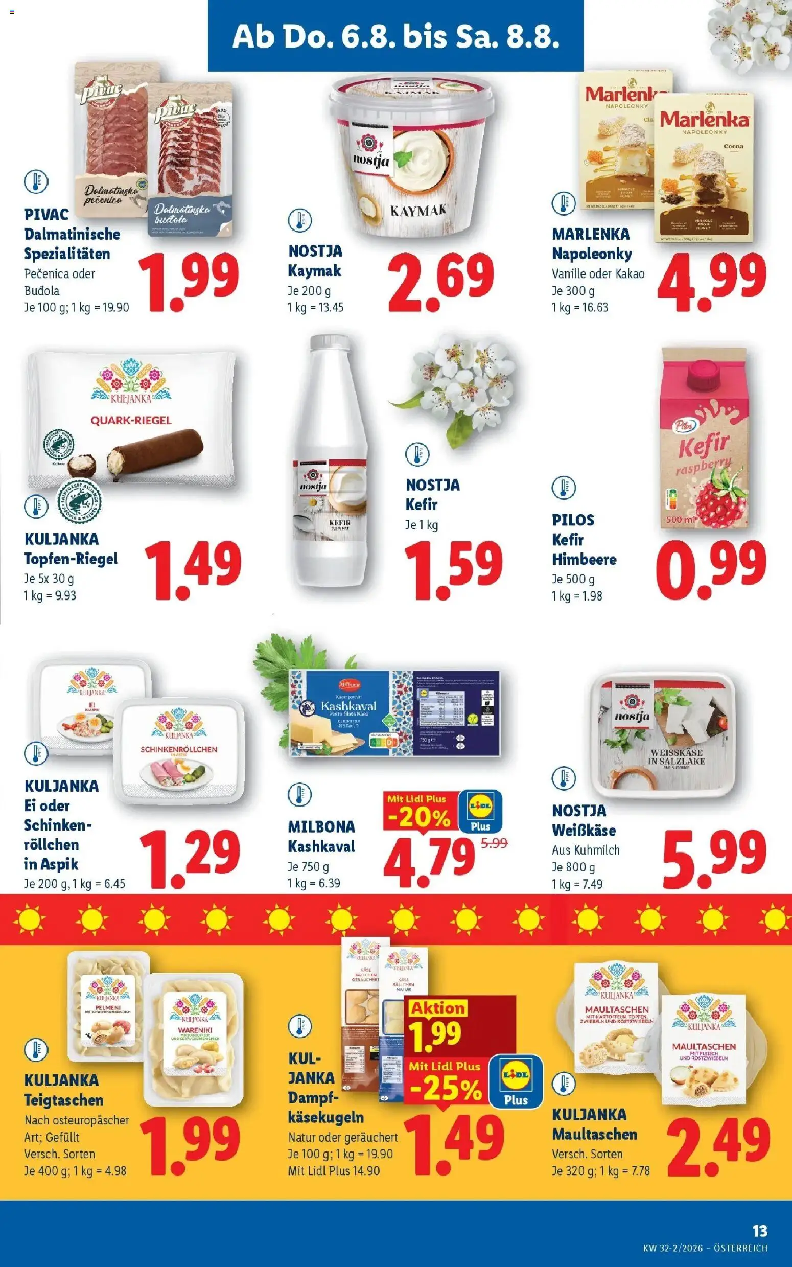 Lidl Flugblatt - Fohnsdorf, Neunkirchen, Graz ab 06.08.2026 - Angebote ab donnerstag | Seite: 15 | Produkte: Vanille, Weißkäse, Käse, Schinken