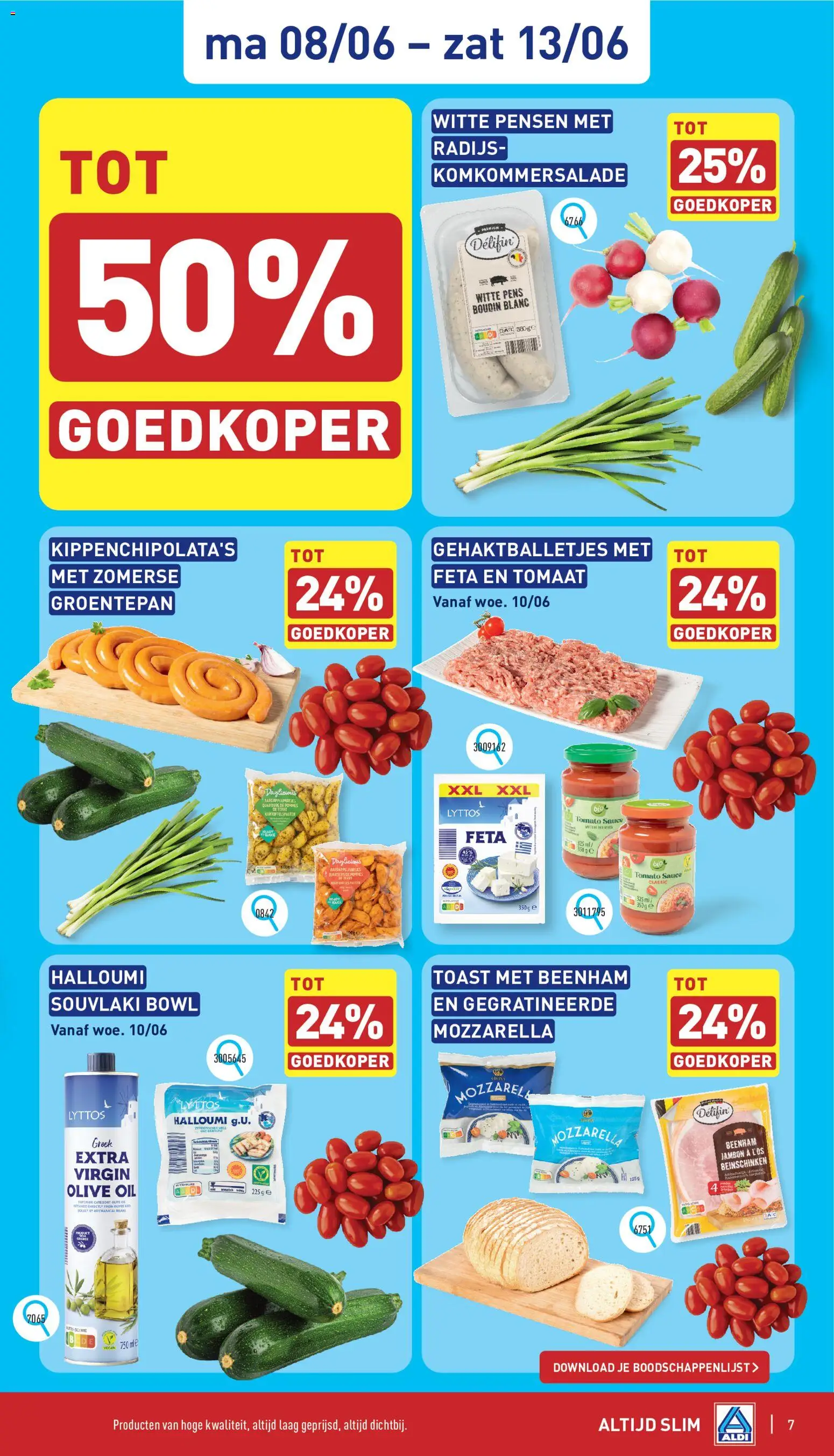 {H1} | Pagina: 7 | Producten: Mozzarella, Feta, Aardappel, Tomaat