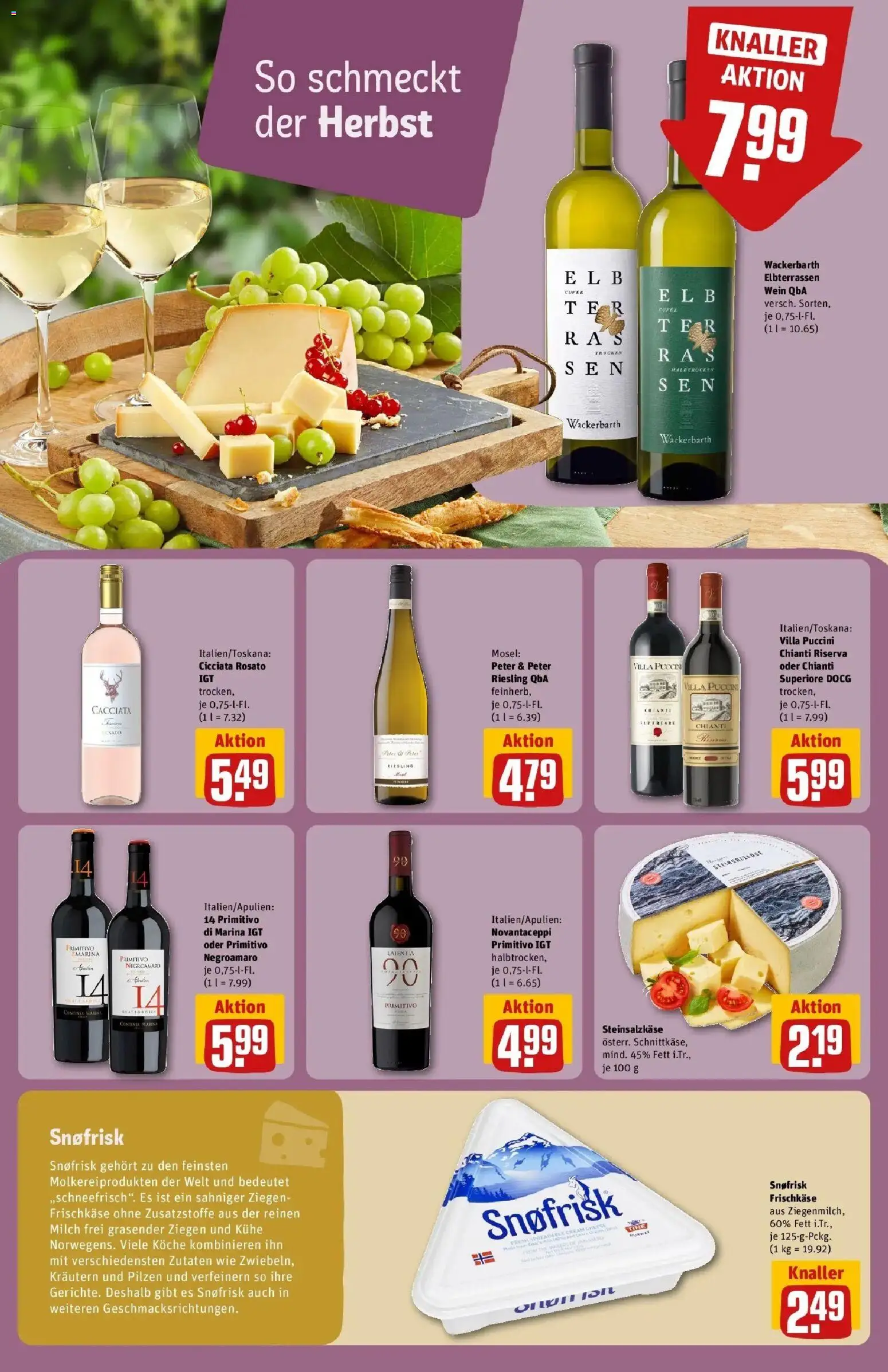 REWE Prospekt ab 31.08.2026 zum Blättern » Angebote | Seite: 17 | Produkte: Milch, Wein, Frischkase