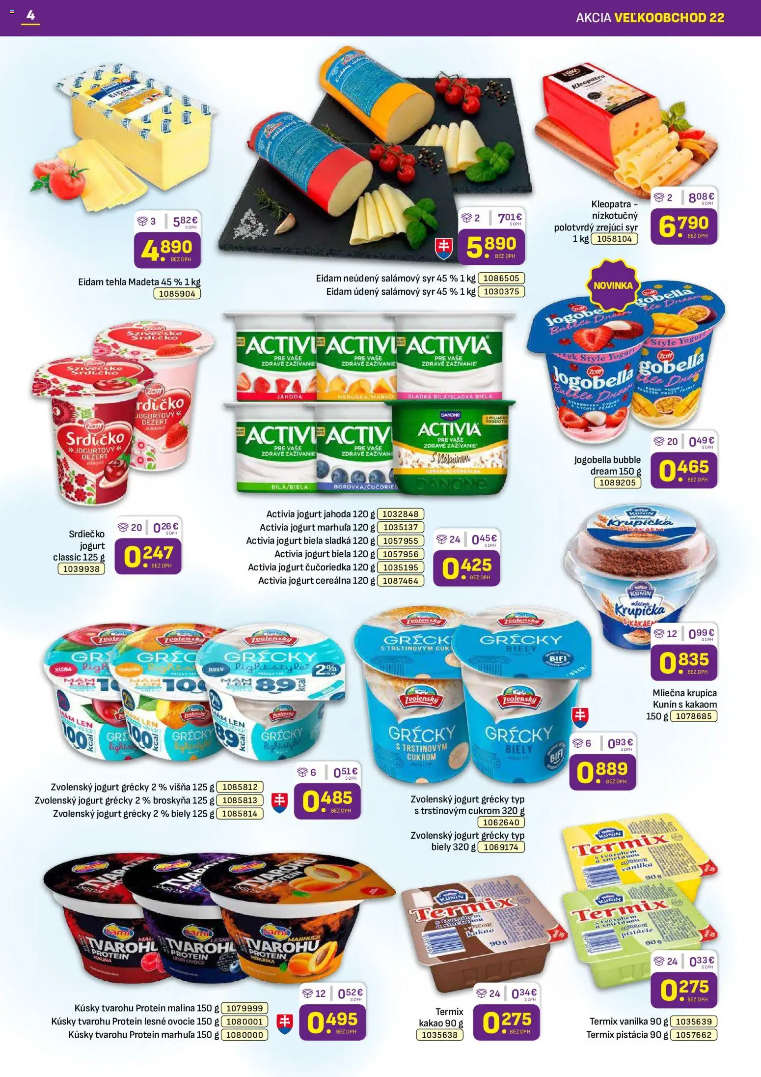 Nové Libex akcie – leták je platný od 02.11.2026 | Strana: 4 | Produkty: Syr, Jogurt, Pistácie, Kakao