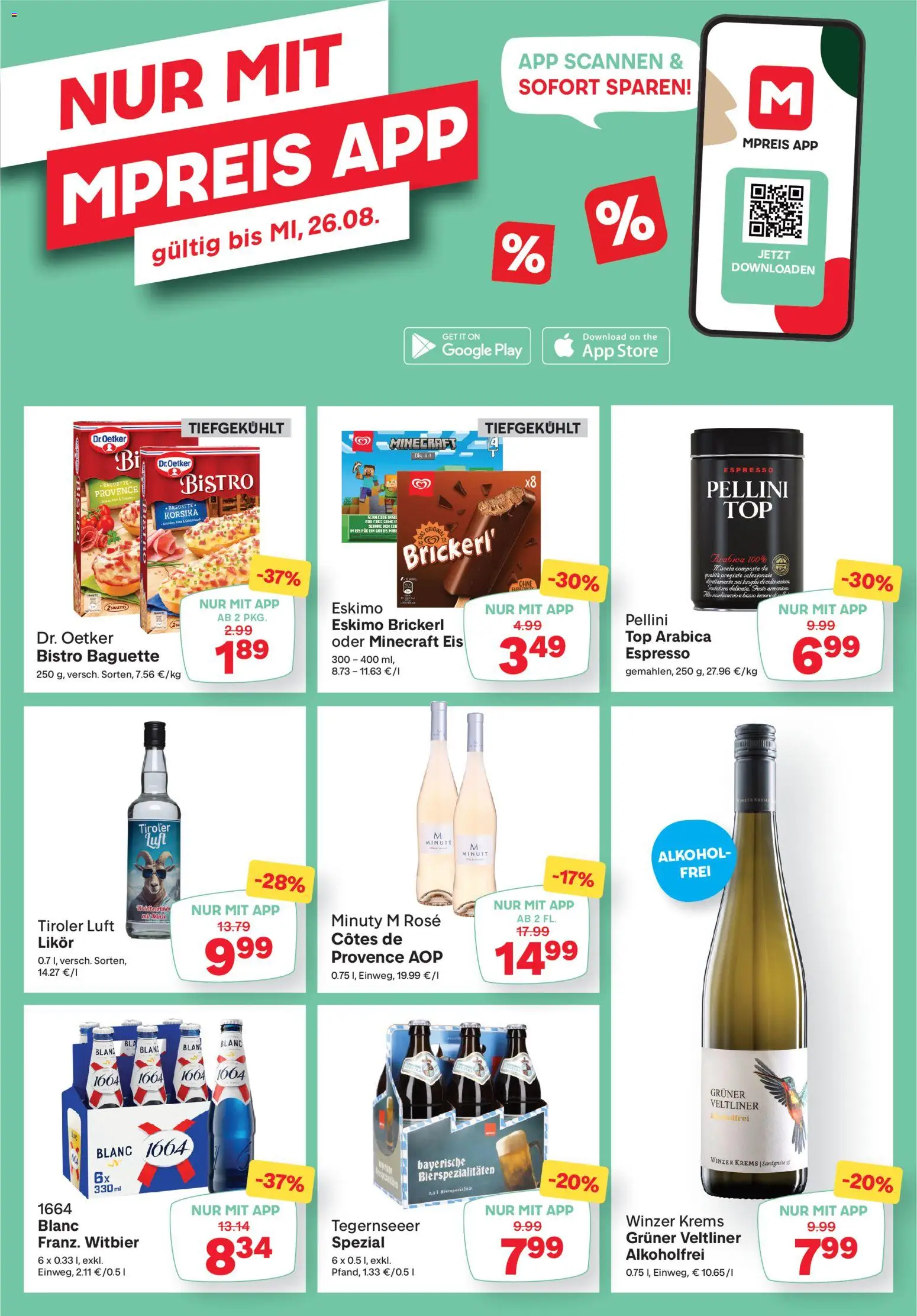 MPREIS Flugblatt gültig ab 13.08.2026 | Seite: 14 | Produkte: Eis, Baguette