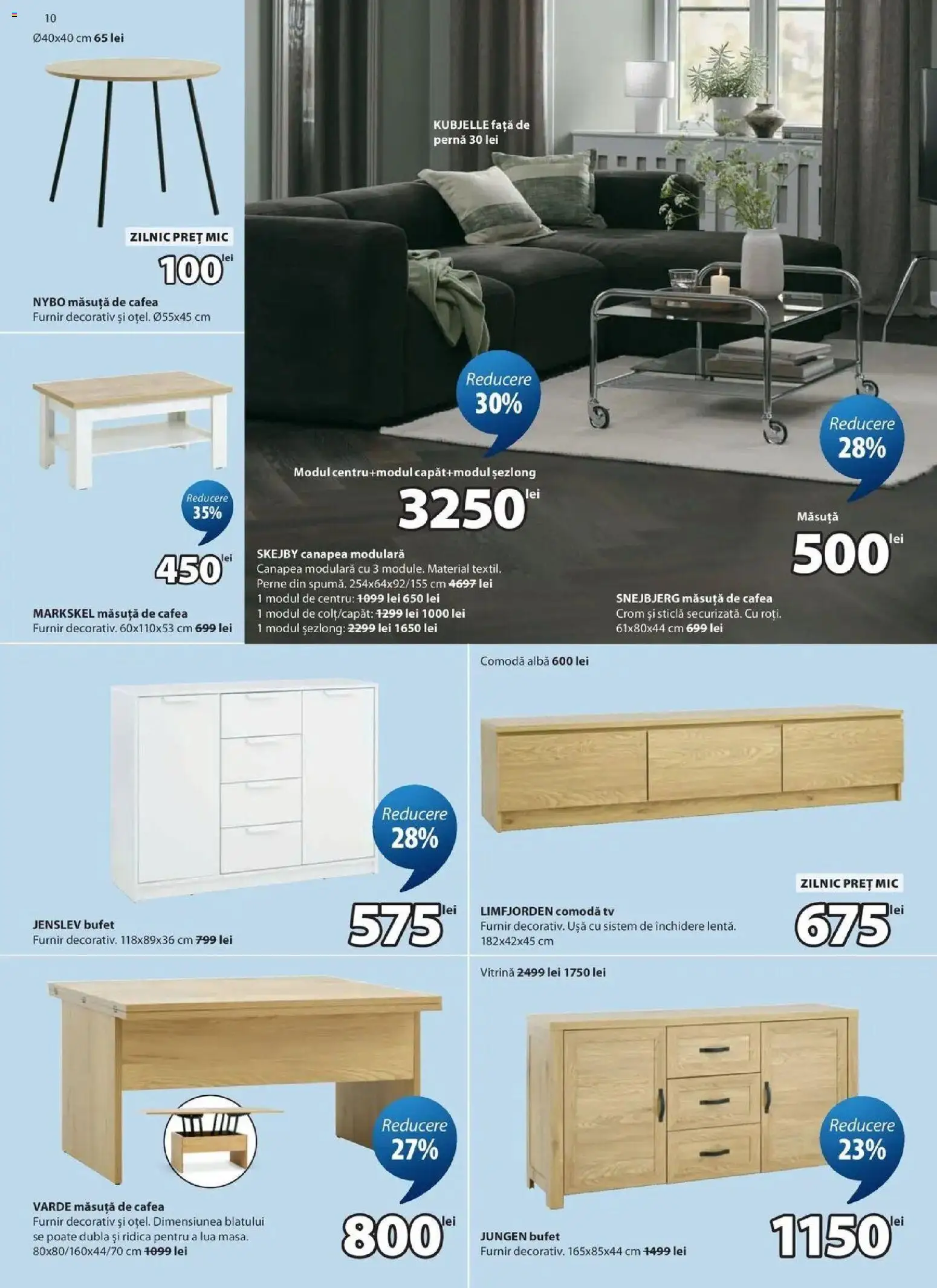 JYSK Catalog - Oferta 25.08.2026 - 23.09.2026 | Pagină: 10 | Produse: Șezlong, Bufet, Măsuță de cafea, Față de pernă
