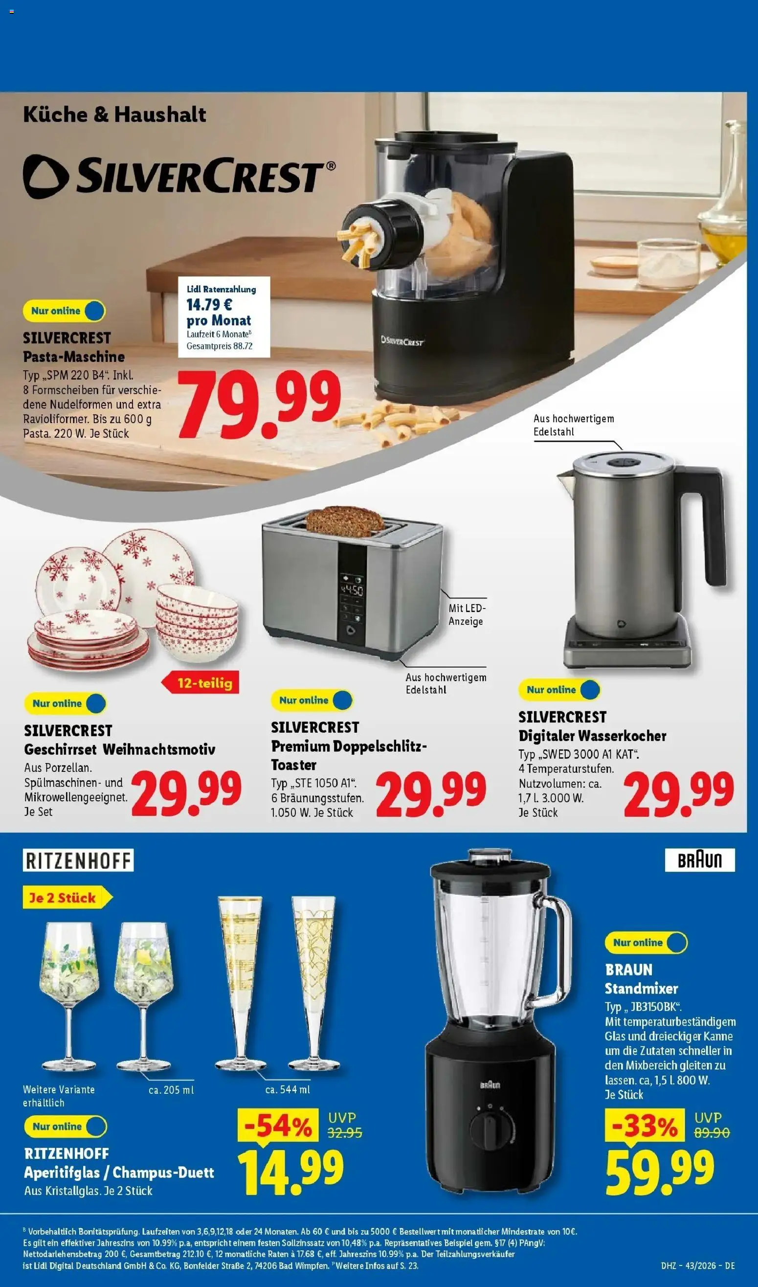 Lidl Prospekt Senftenberg (ab 19.10.2026) zum Blättern » Angebote | Seite: 45 | Produkte: Toaster, Bad, Küche, Pasta
