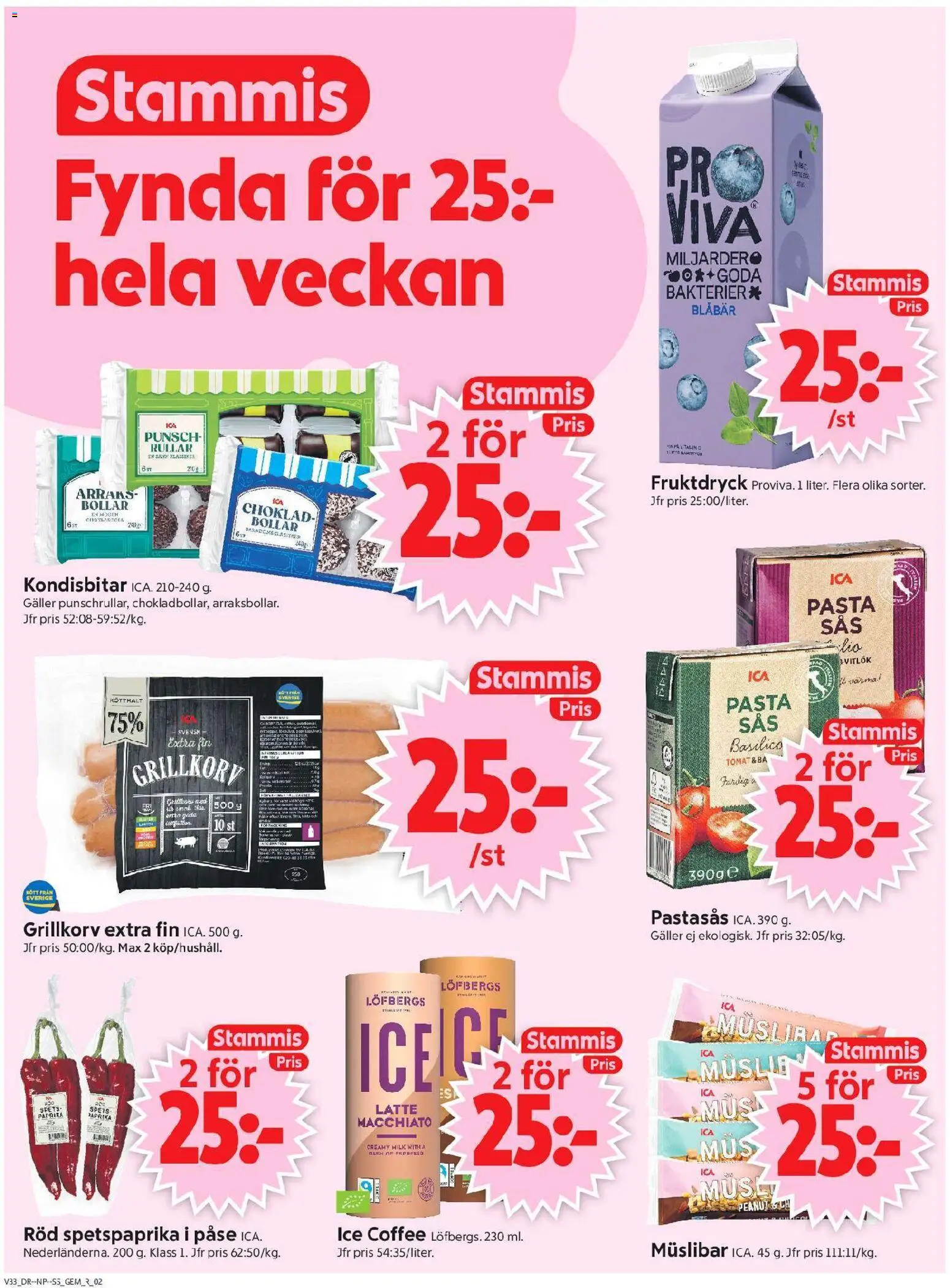 ICA Supermarket reklamblad aktuell från 10/08/2026 | Sida: 2 | Produkter: Galler, Grillkorv, Müslibar, Pasta