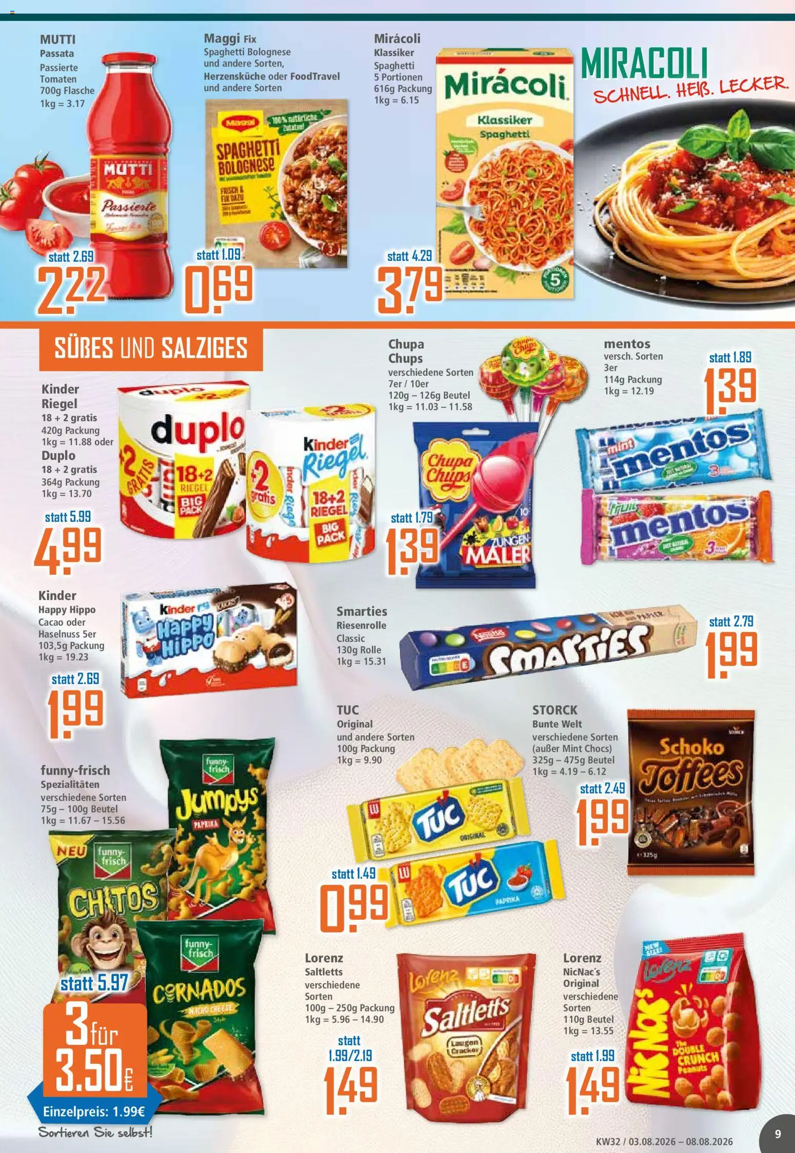 Klaas & Kock Prospekt – gültig ab 03.08.2026 | Seite: 9 | Produkte: Maggi, Tomaten, Paprika, Duplo riegel