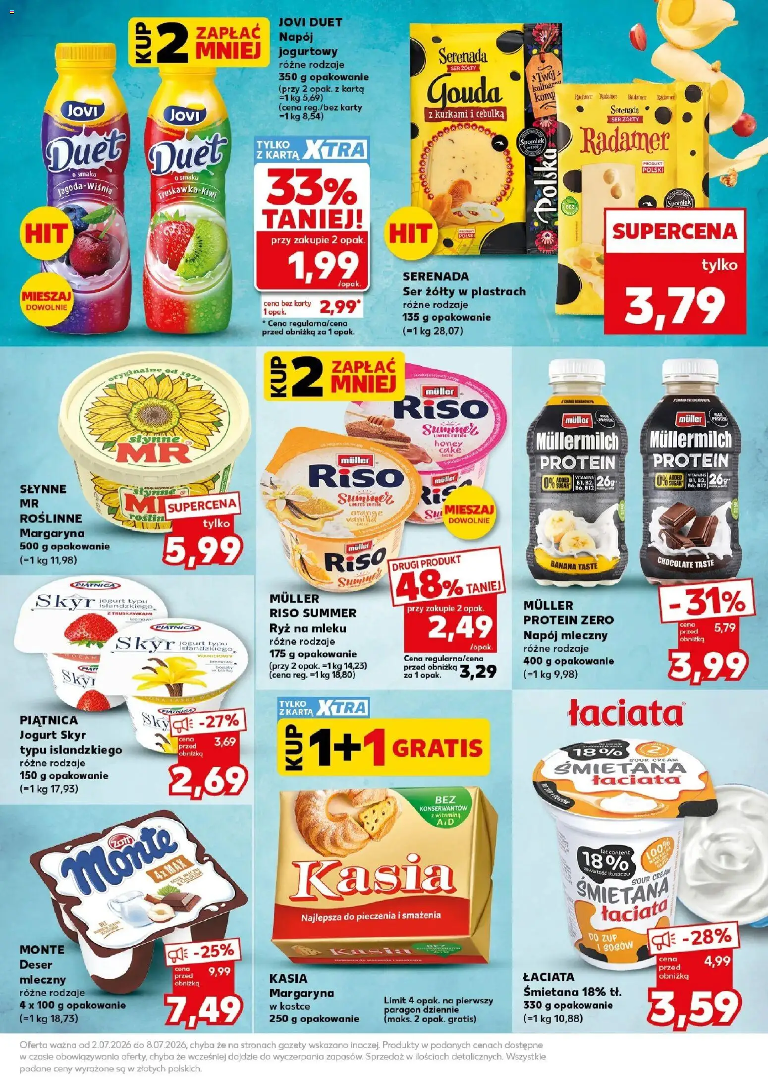 Kaufland gazetka - Mocny start od 06.07.2026 | Strona: 19 | Produkty: Karta, Margaryna kasia, Margaryna, Śmietana