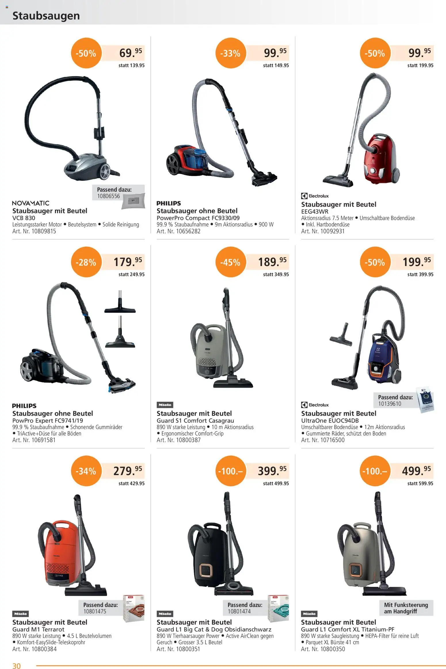 Fust aktionen – gültig ab 26.05.2026 | Seite: 30 | Produkte: Bürste, Staubsauger, Miele, Philips