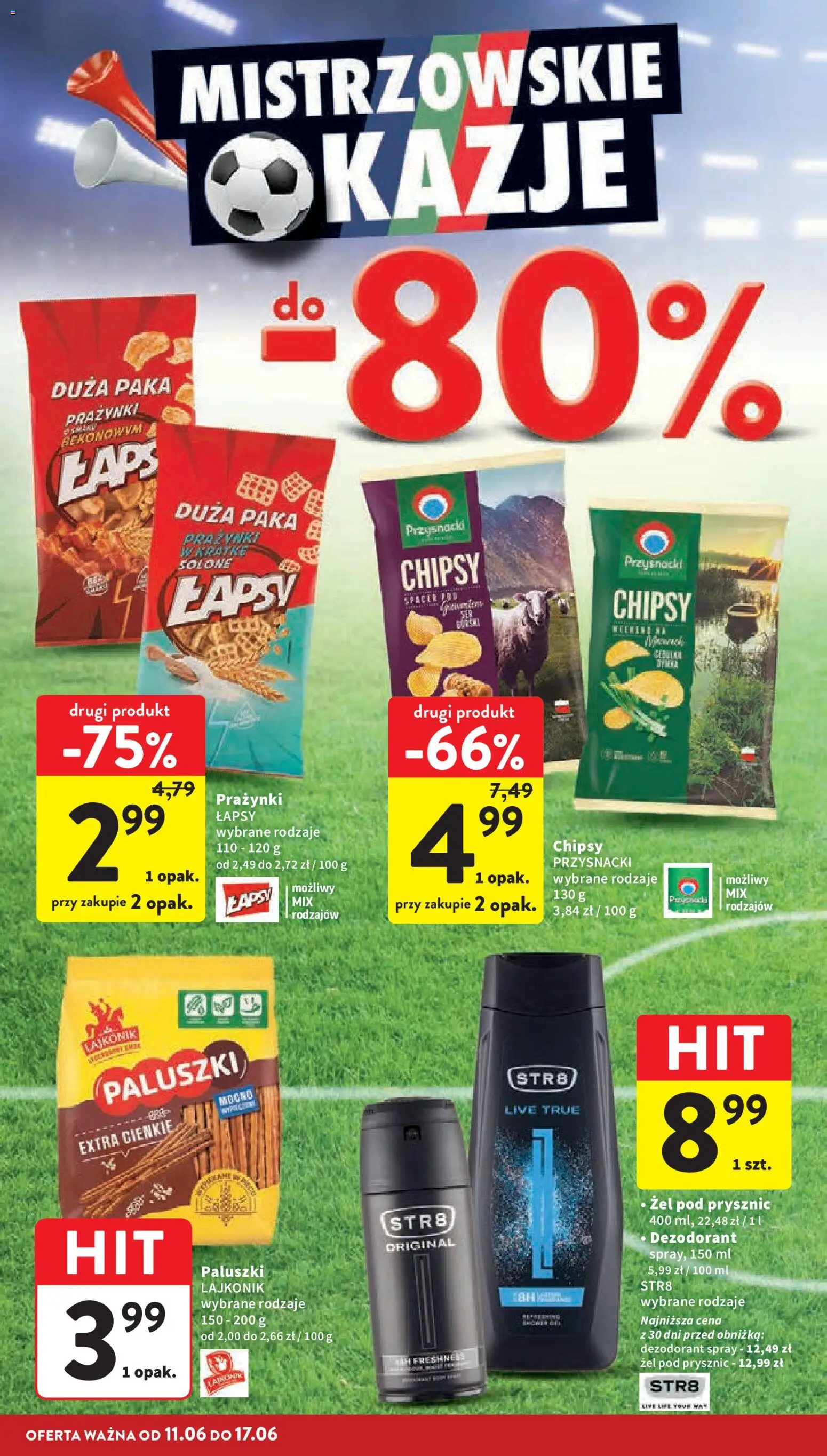 Intermarche gazetka od 11.06.2026 | Strona: 2 | Produkty: Chipsy, Prysznic, Paluszki, Dezodorant