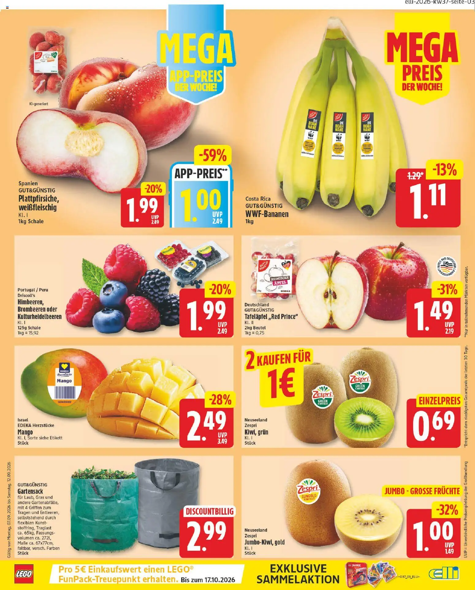 Elli Markt Prospekt – gültig ab 07.09.2026 | Seite: 3 | Produkte: Äpfel, Mango