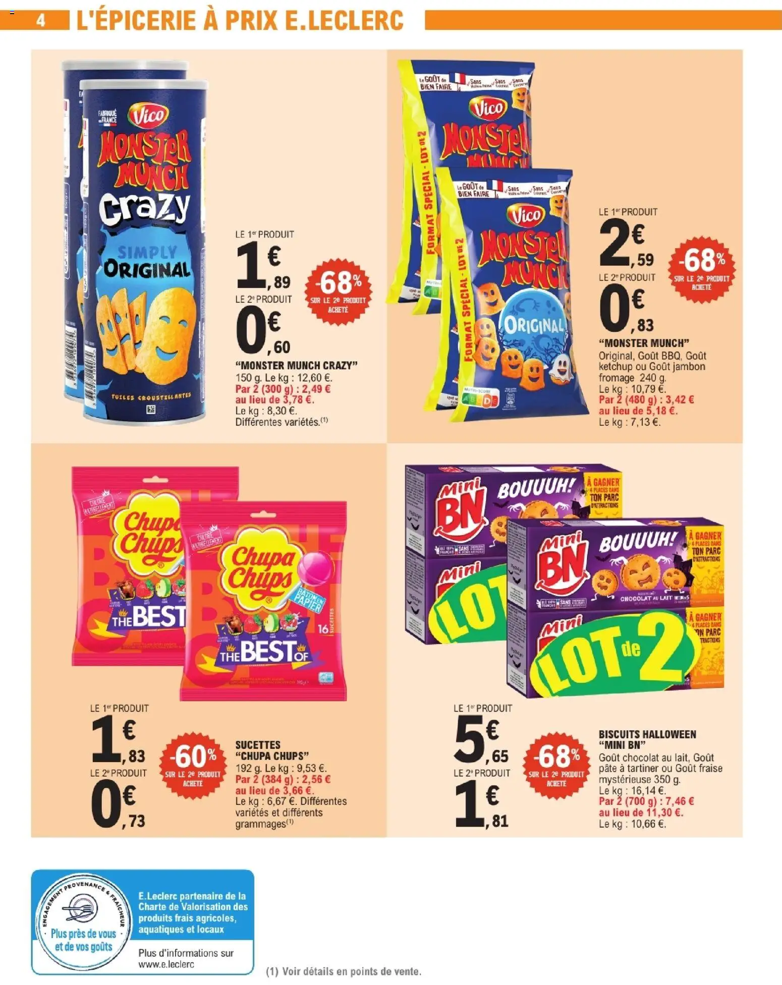 {H1} | Page: 4 | Produits: Pâte à tartiner, Fromage, Chupa Chups, Chocolat au lait