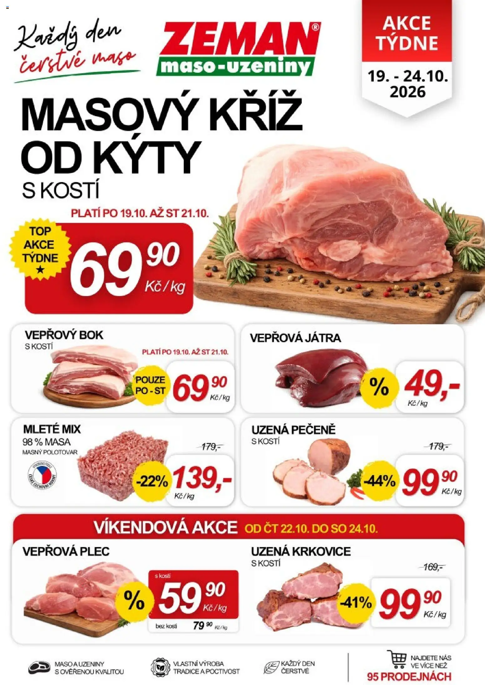 Prodejny Zeman leták - Praha, Dačice, Jindřichův Hradec od 19.10.2026 | Strana: 1