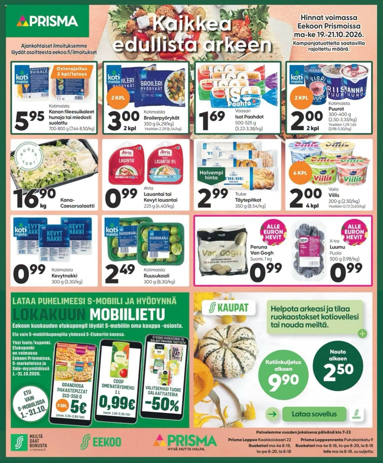 Prisma tarjoukset – voimassa 19/10/2026 alkaen | Sivu: 1