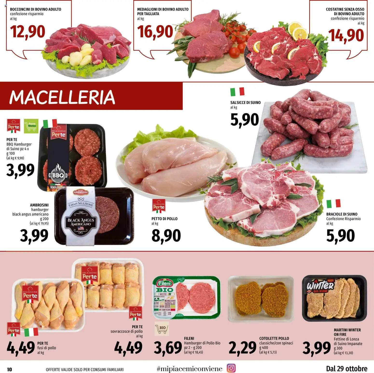 Volantino EMI del 29/10/2026 | Pagina: 10 | Prodotti: Suino, Martini, Hamburger, Salsicce