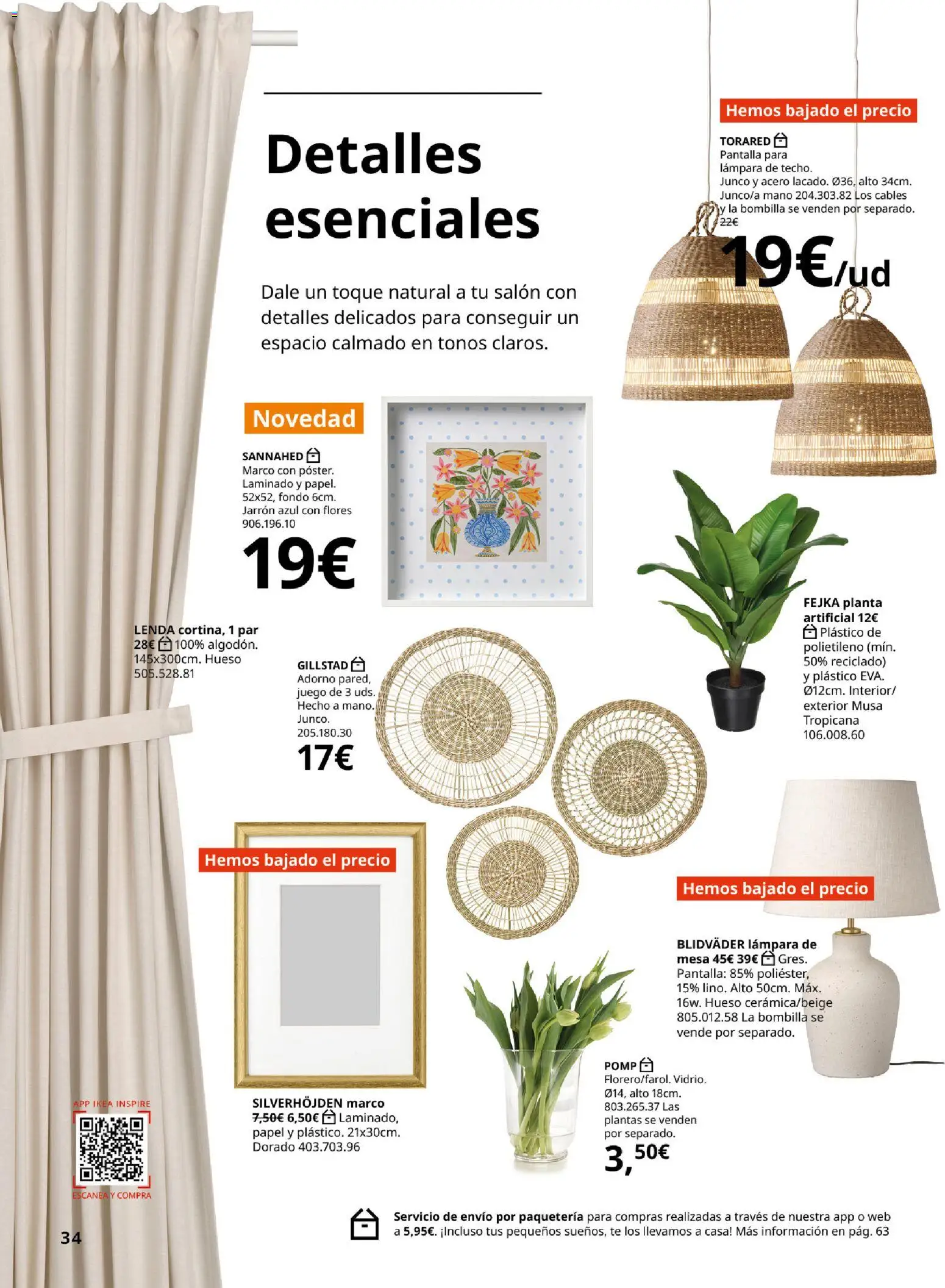 IKEA - Salones │ válido desde el 04/02/2026 | Página: 34 | Productos: Lámpara de techo, Flores, Té, Bombilla