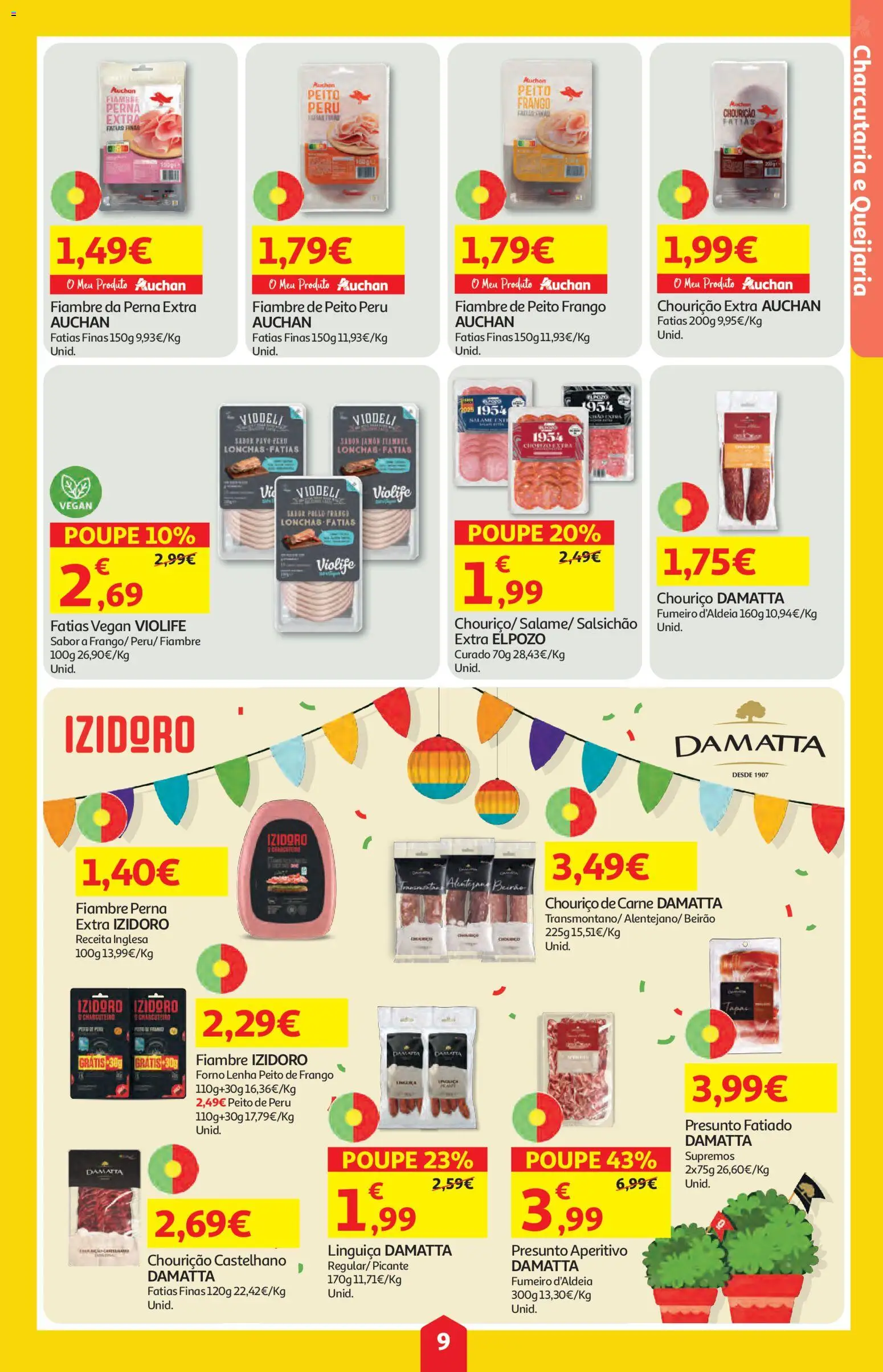 Auchan folheto │ válido de 11.06.2026 | Página: 9 | Produtos: Peito de peru, Peru, Presunto, Chouriço