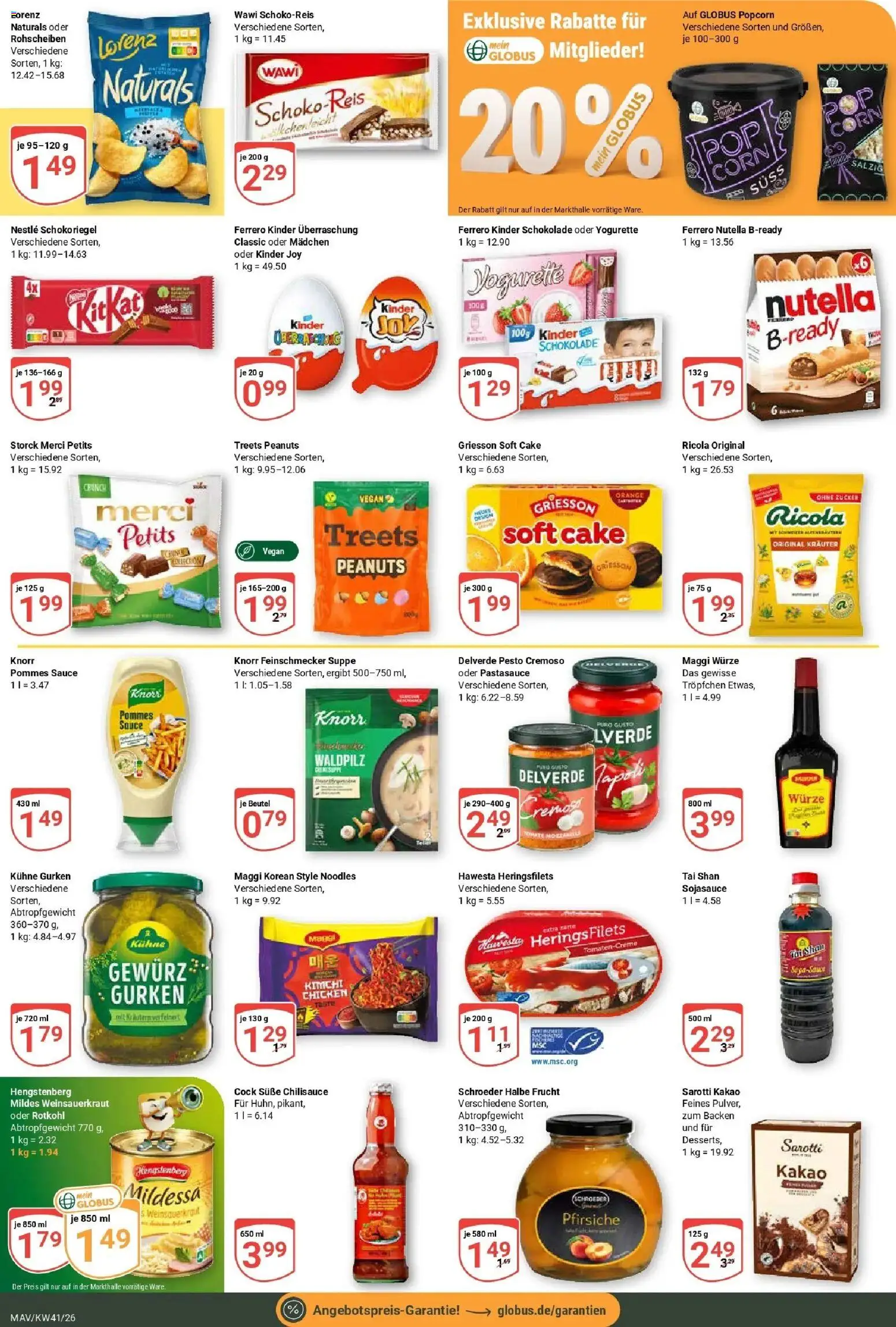 Globus Prospekt Mannheim (ab 05.10.2026) » Angebote online | Seite: 16 | Produkte: Rotkohl, Schokolade, Pommes, Zucker