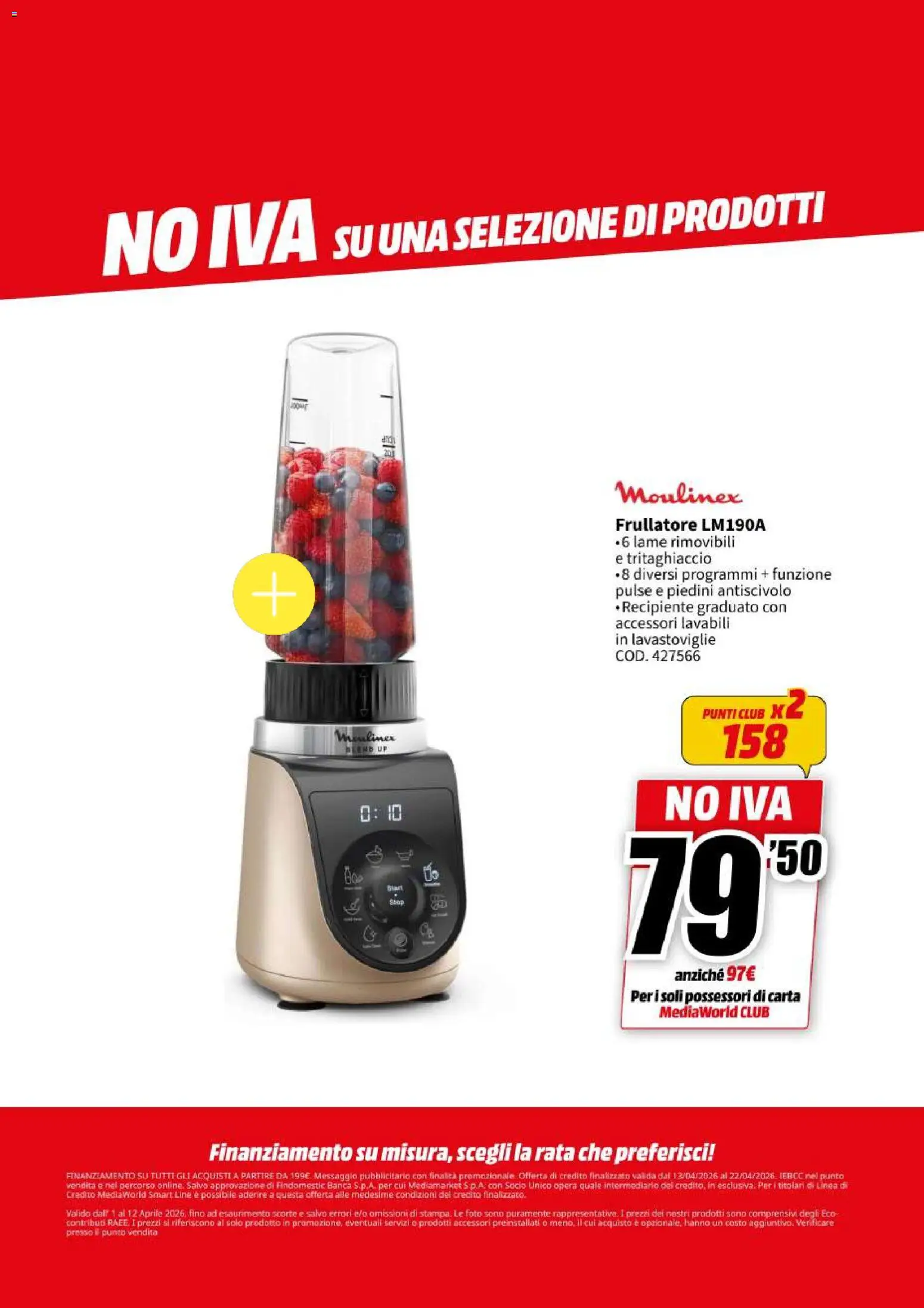 Volantino Media World del 13.04.2026 | Pagina: 51 | Prodotti: Frullatore, Lavastoviglie