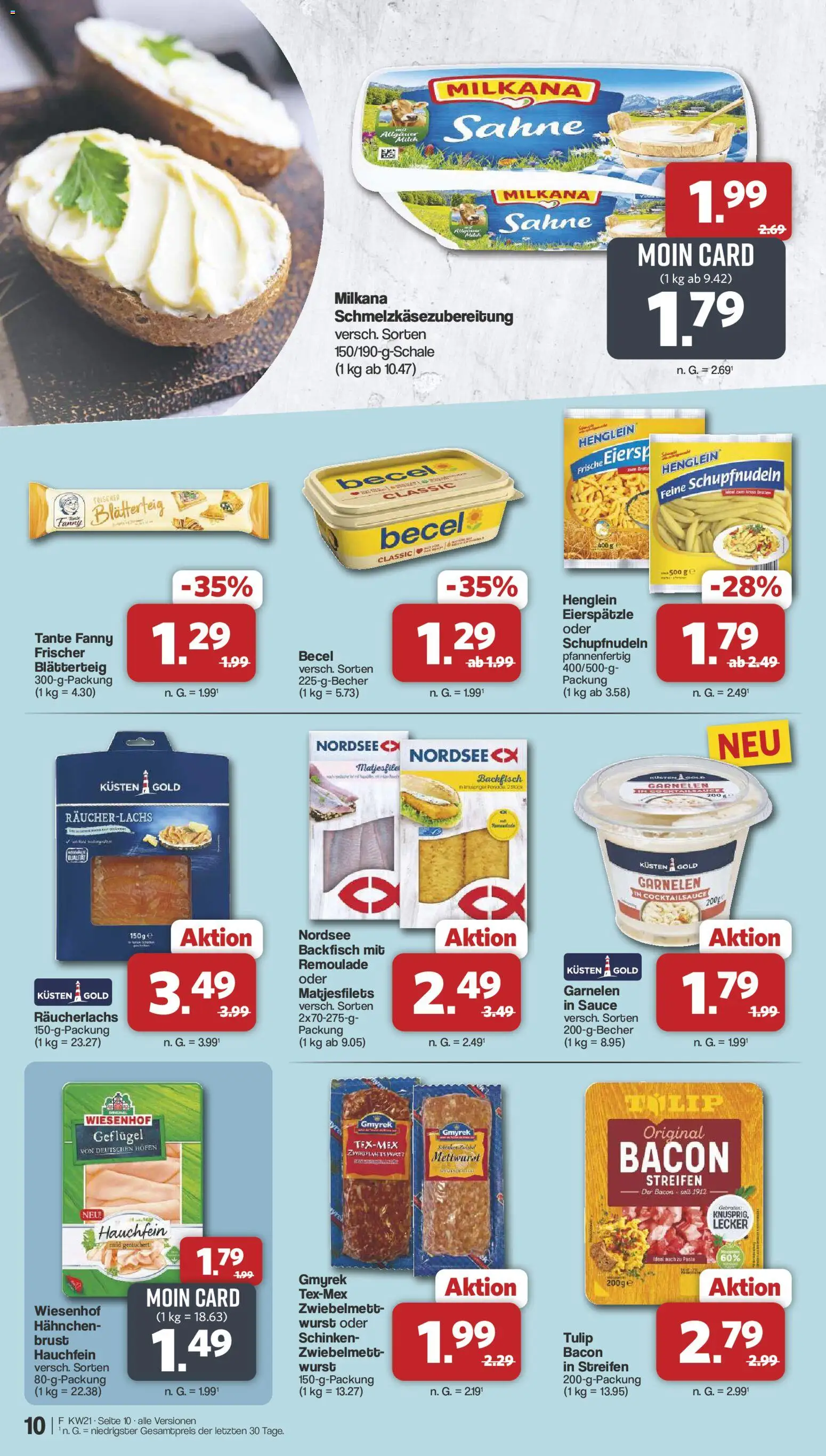 Famila Nordwest Prospekt 	 – gültig ab 18.05.2026 | Seite: 10 | Produkte: Hahnchen, Milch, Garnelen, Wurst