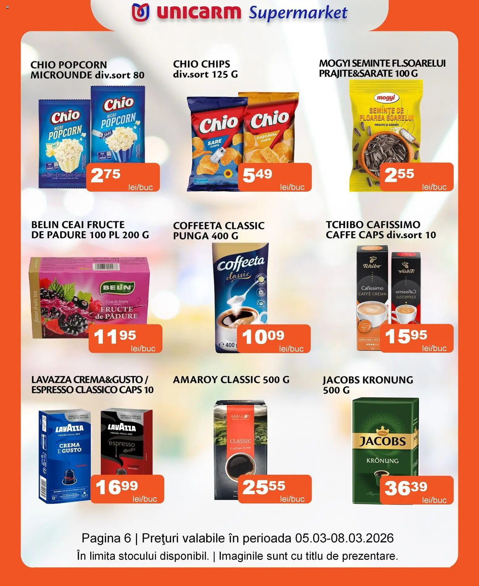 Noul catalog Unicarm – valabil de la 05.03.2026 | Pagină: 8 | Produse: Light Kedi Konservesi, Rom, Mascarpone, Zahăr