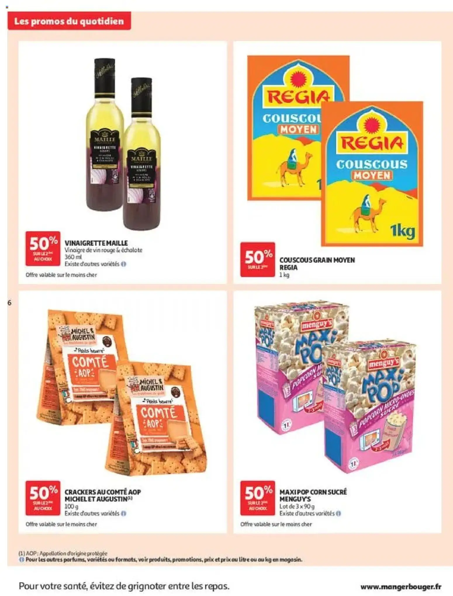 {H1} | Page: 6 | Produits: Popcorn, Échalote, Couscous moyen, Vinaigrette