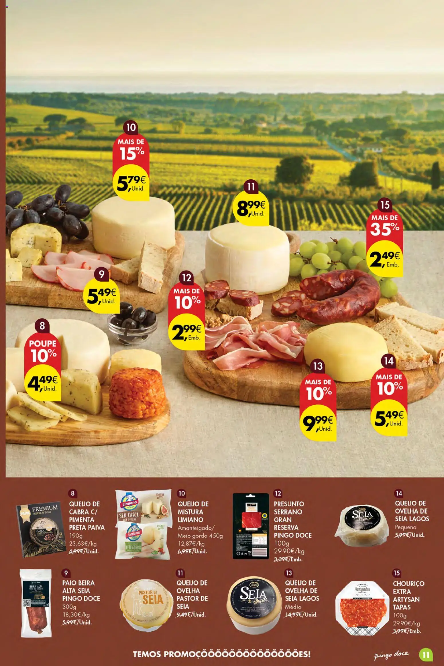 Pingo Doce folheto Poupe Esta Semana Açores │ válido de 01/10/2026 | Página: 11 | Produtos: Pimenta, Queijo, Presunto, Chouriço