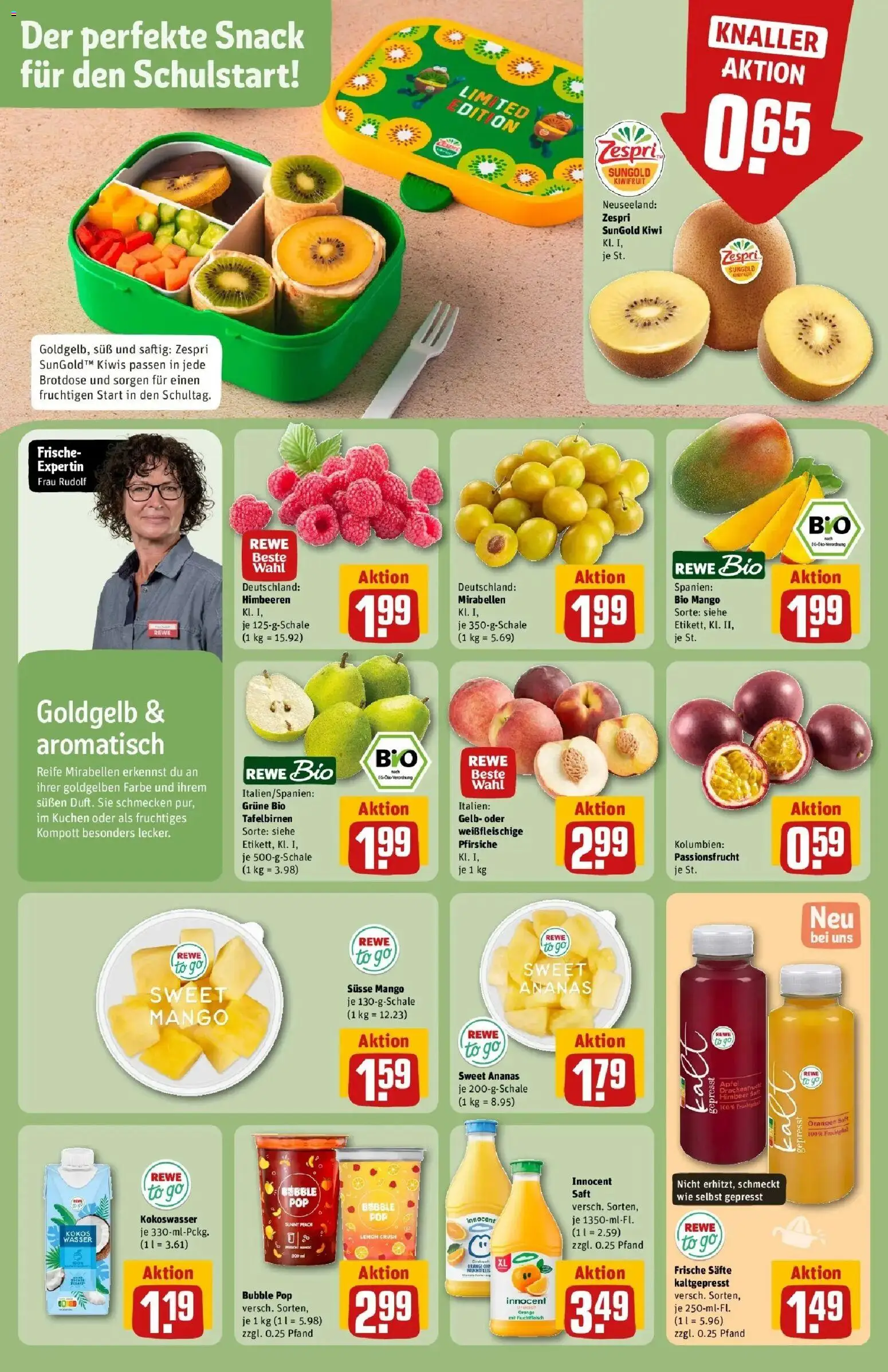 REWE Prospekt ab 24.08.2026 zum Blättern » Angebote | Seite: 6 | Produkte: Äpfel, Orangen, Mango, Kuchen