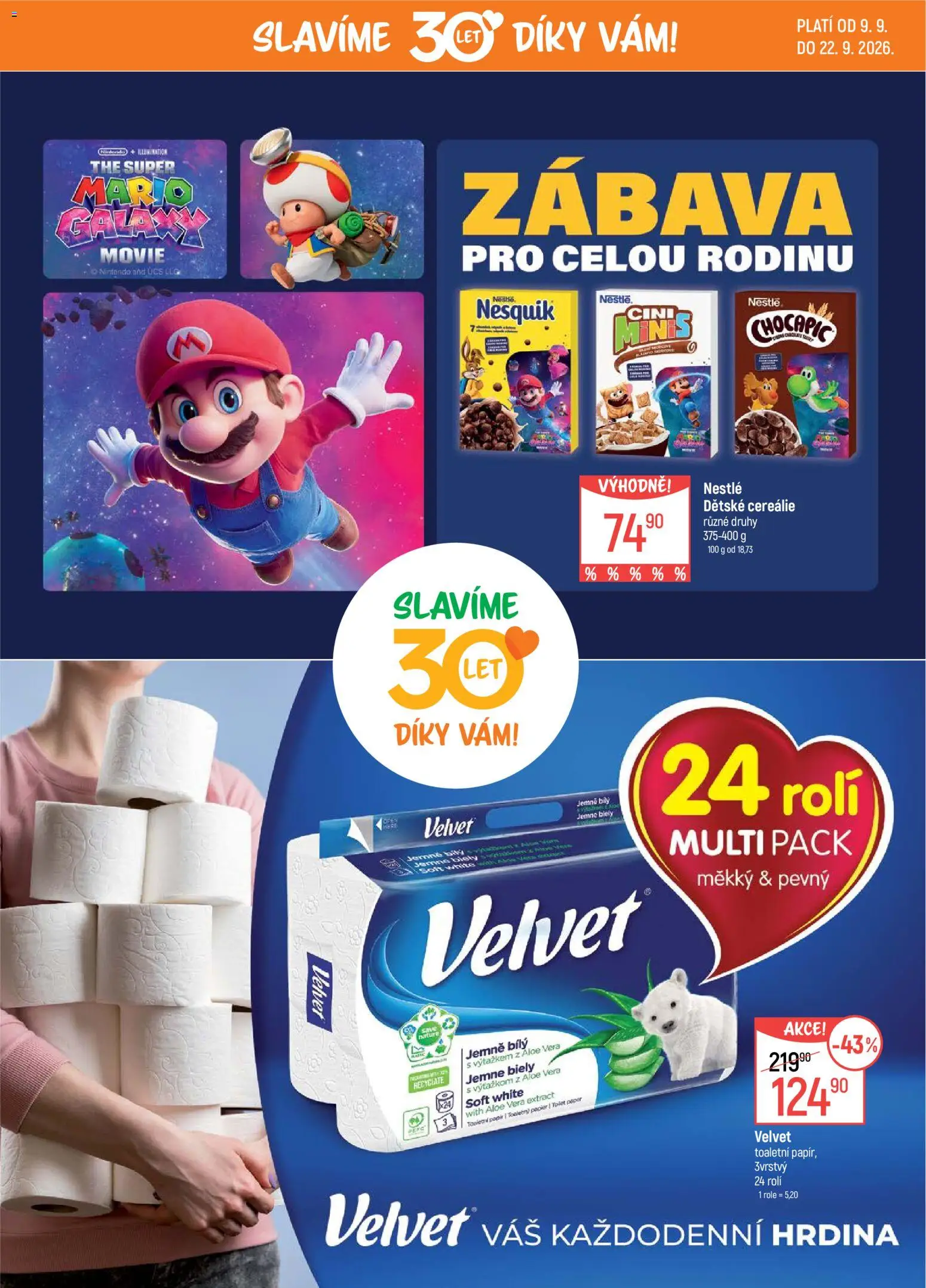 Globus leták od 09.09.2026 | Strana: 16 | Produkty: Cereálie, Nesquik, Velvet, Aloe vera