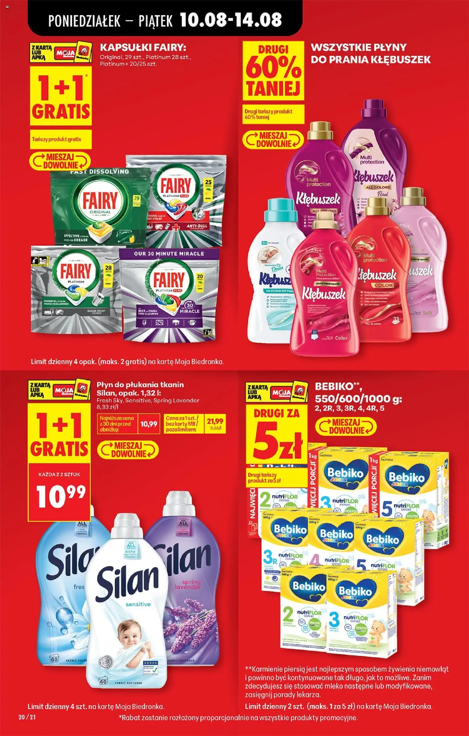 Biedronka gazetka od 10.08.2026 | Strona: 22 | Produkty: Płyn do płukania, Błonnik, Detergent, Kłębuszek
