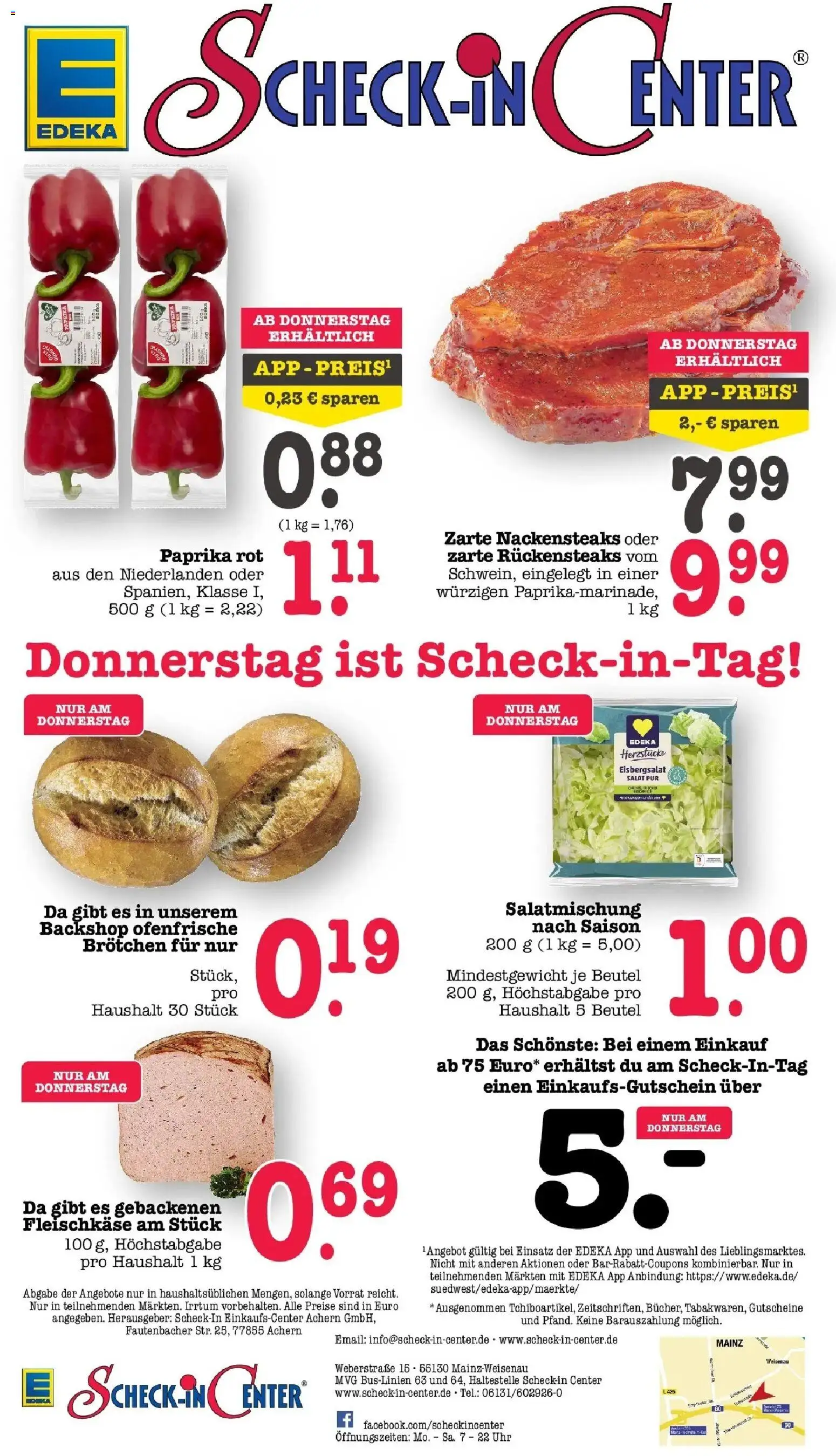 Edeka Prospekt Mainz-Weisenau (ab 17.08.2026) » Angebote Online | Seite: 65 | Produkte: Eisbergsalat, Ofenfrische, Paprika, Salat