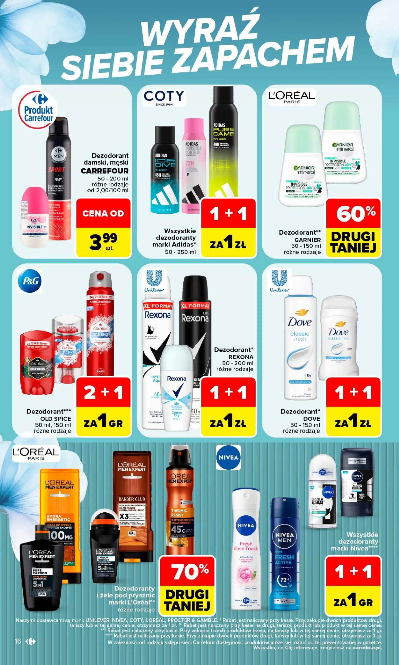 Carrefour gazetka - Siebie znasz najlepiej od 07.09.2026 | Strona: 16 | Produkty: Garnier, Prysznic, Dove, Old spice