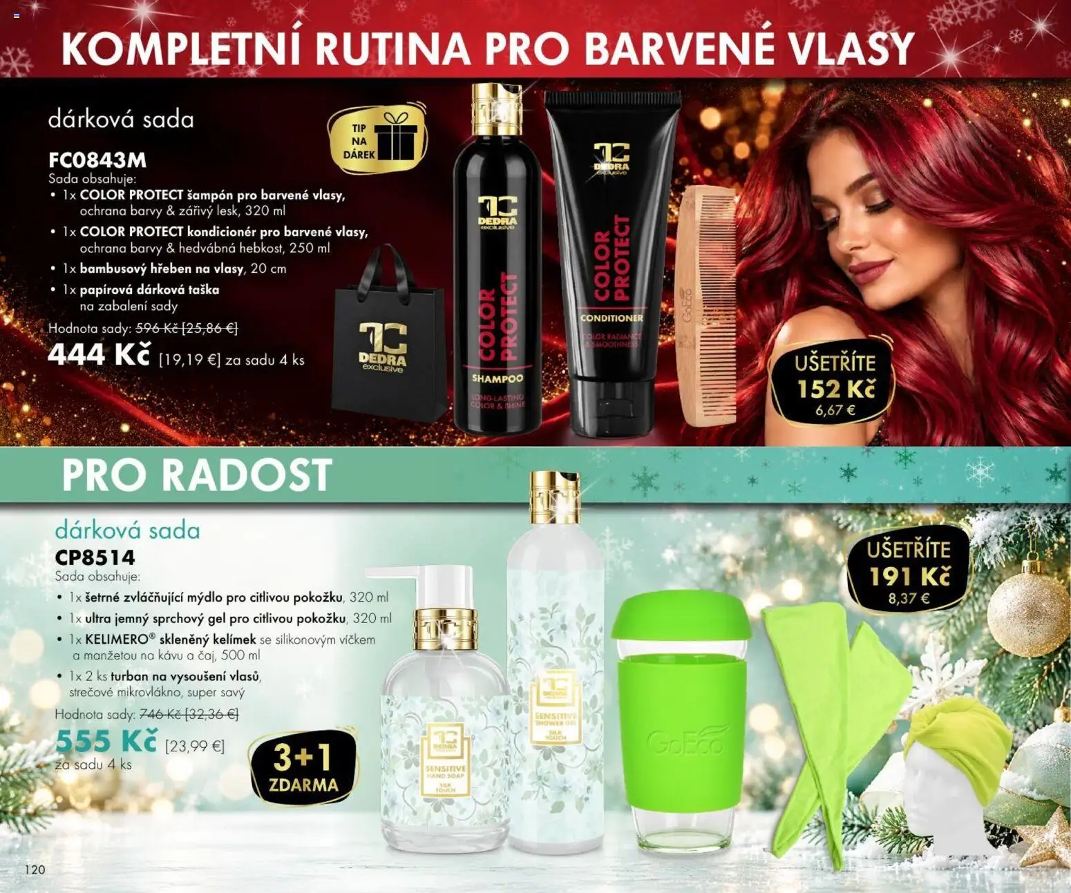 Nové Dedra akcie – leták je platný od 23.10.2026 | Strana: 20 | Produkty: Šampón, Kondicionér, Sprchový gél, Taška