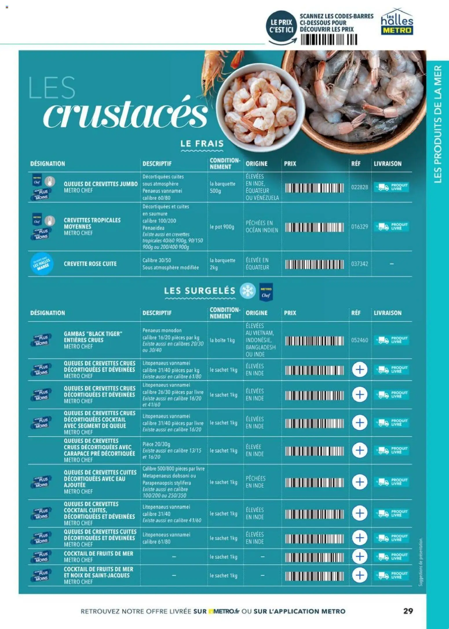 {H1} | Page: 29 | Produits: Crevette, Crevettes crues, Livre, Noix